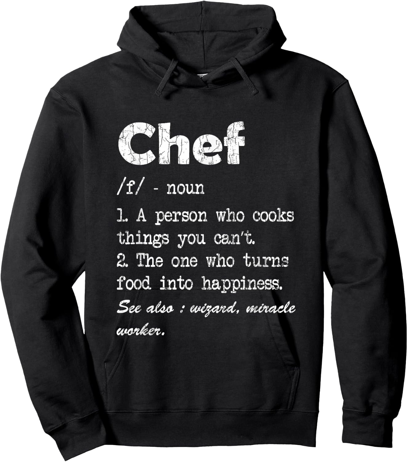 Chef Definition Funny Cook Cooking Graphic Hoodie - Hoodie | Black
