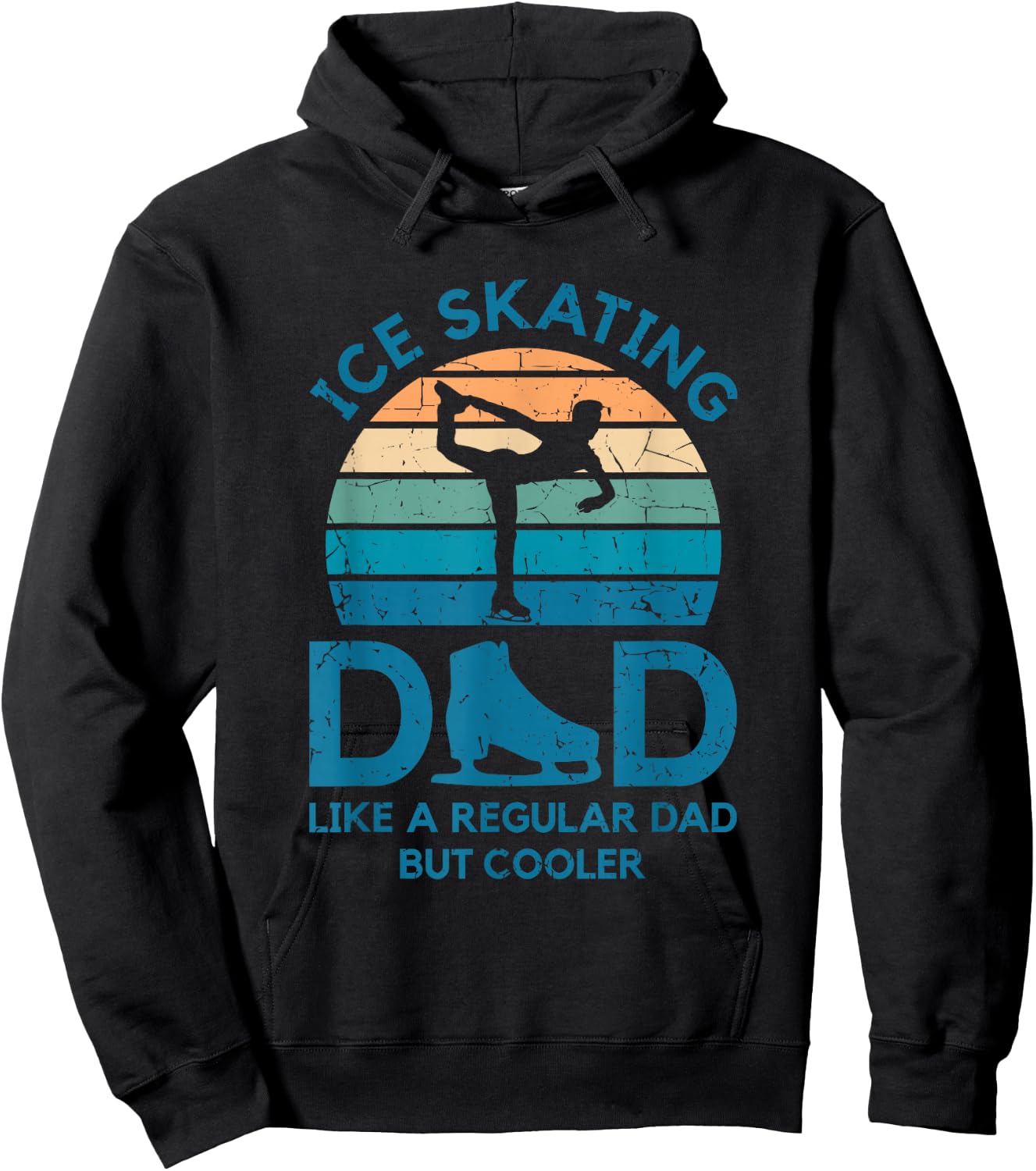 Ice Skating Dad Like A Regular Dad But Cooler Figure Skating Hoodie - Hoodie | Black