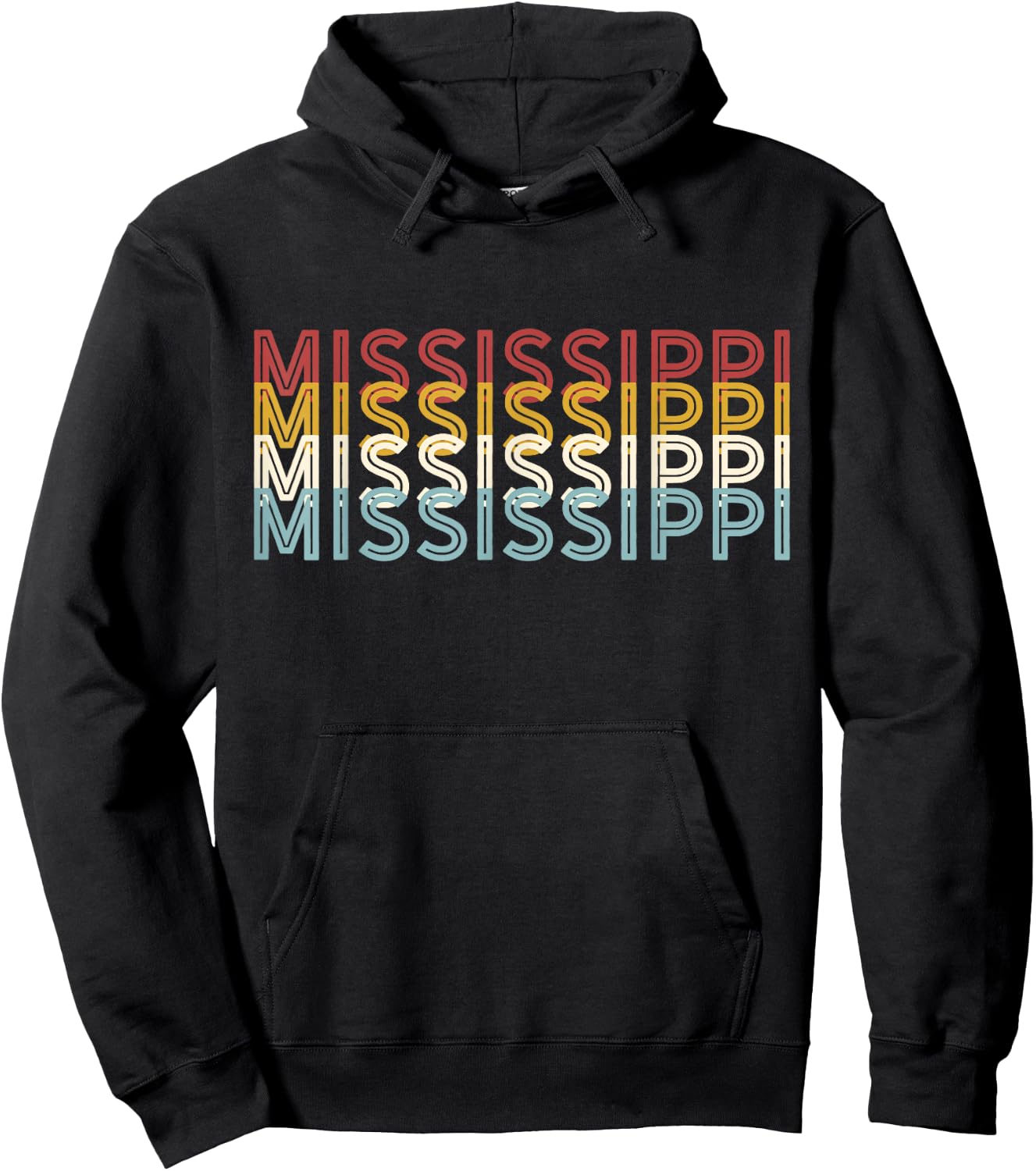 USA 70's State Retro Vintage Mississippi Hoodie - Hoodie | Black