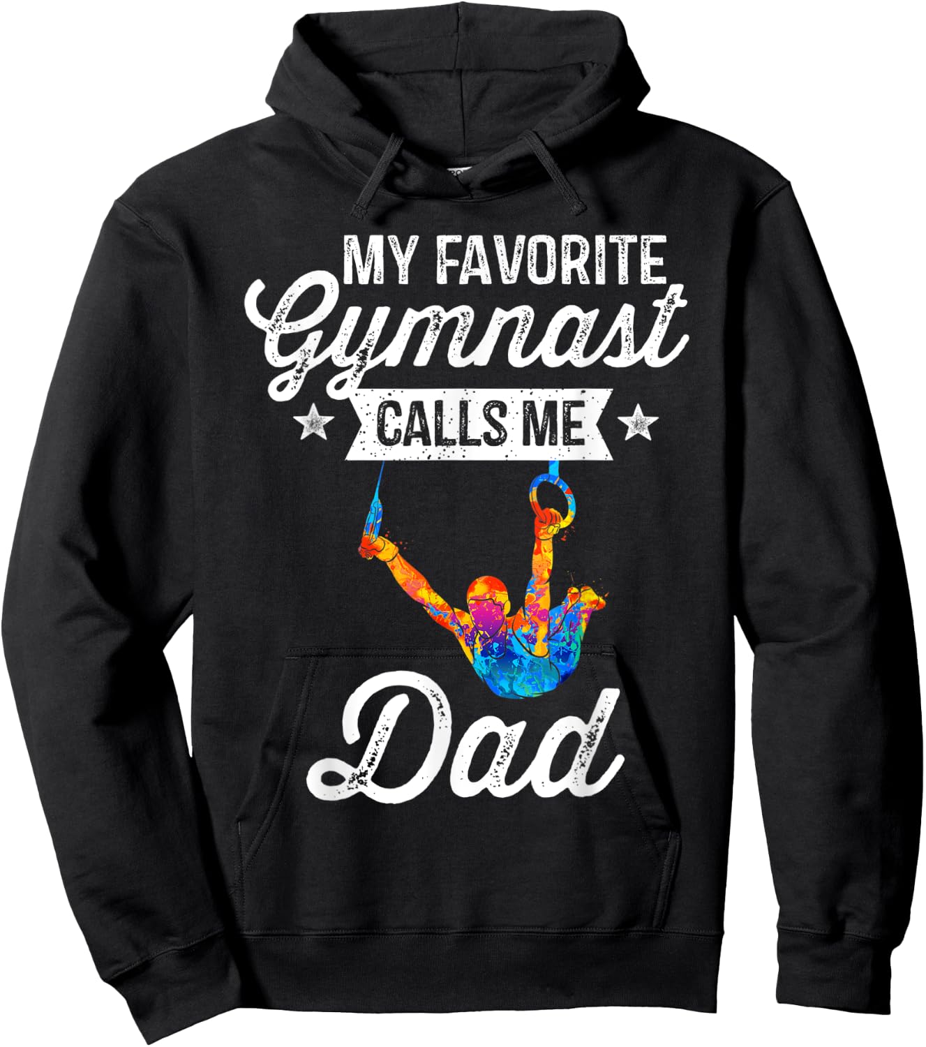 My Favorite Gymnast Calls Me Dad Gymnastics Dad Gift Hoodie - Hoodie | Black