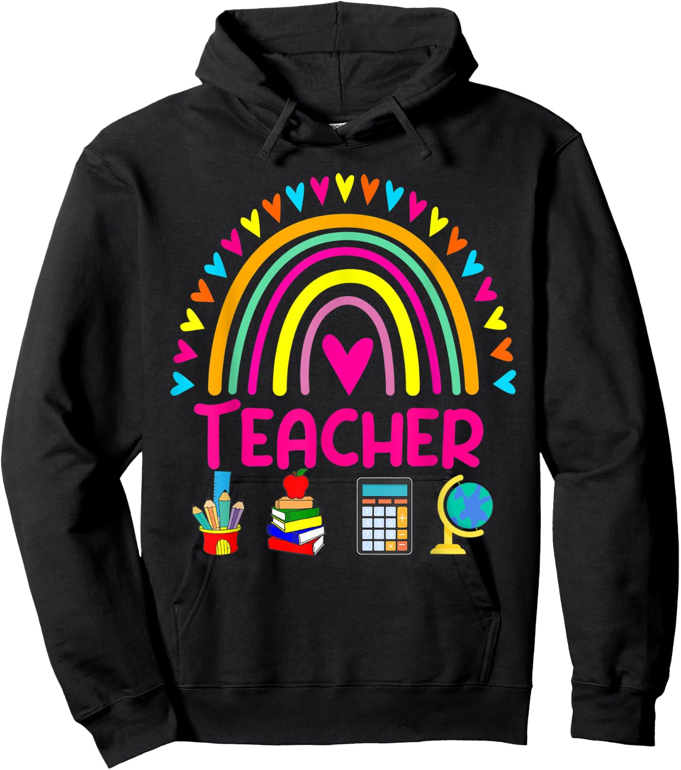 Future Kids Career Teacher Rainbow Boy Girl Graduations Hoodie - Hoodie | Black