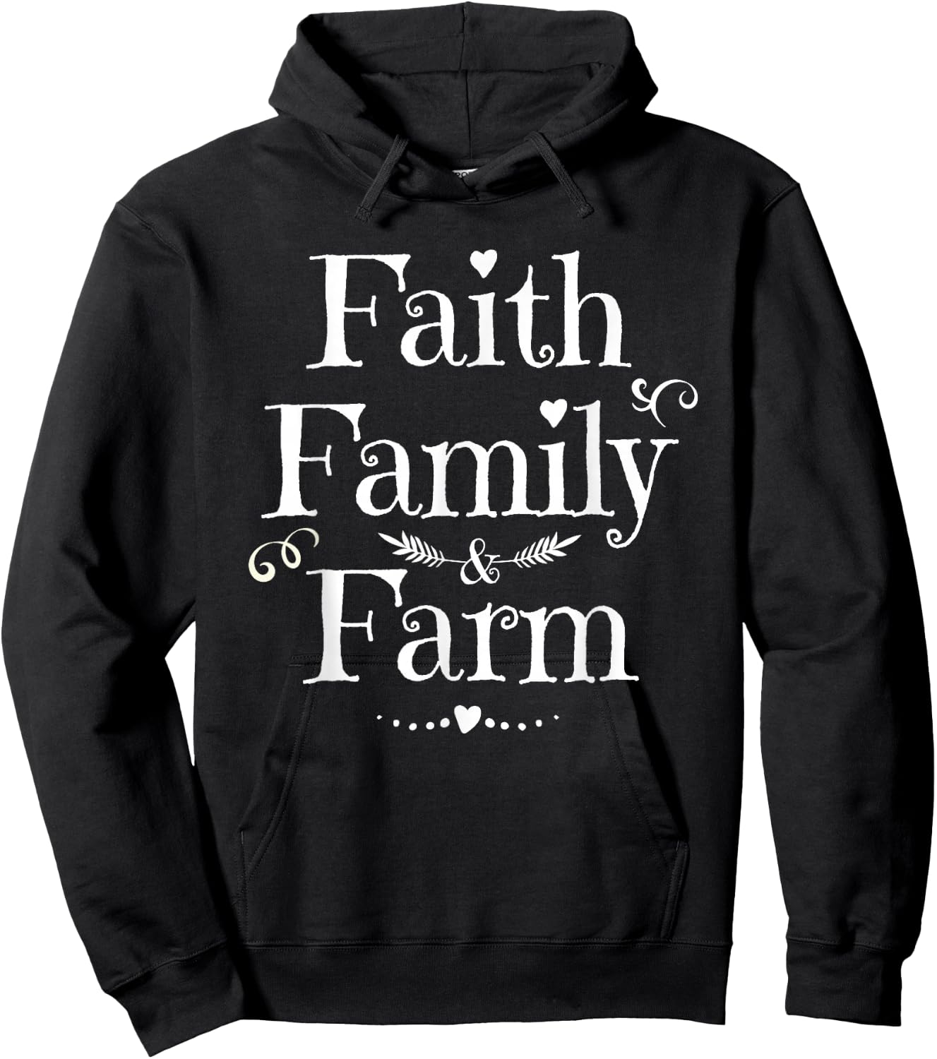 Farmhouse Gift Faith Family Farm Farming Love Gifts Hoodie - Hoodie | Black