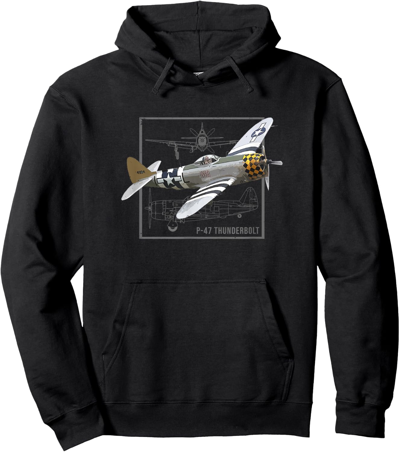 Republic P-47 Thunderbolt | WW2 Fighter Plane Hoodie - Hoodie | Black