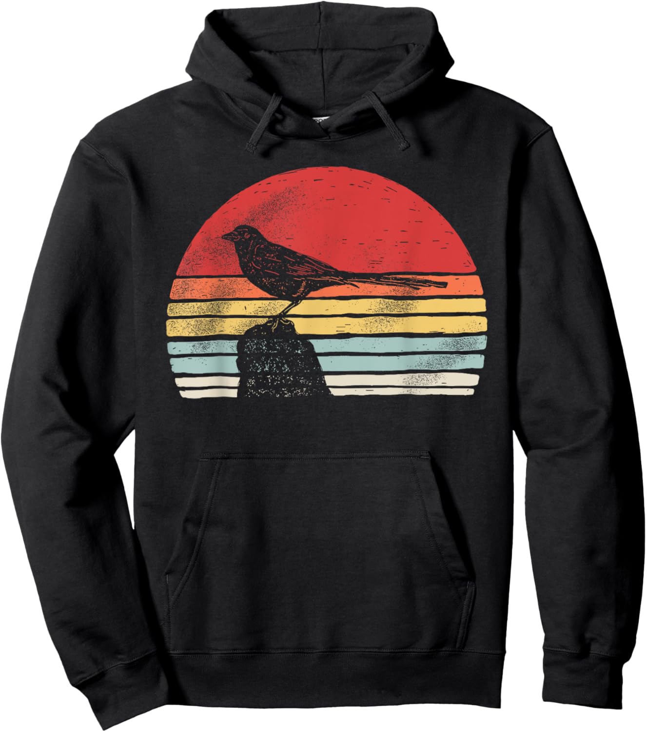 Vintage Retro Magpie Bird Hoodie - Hoodie | Black