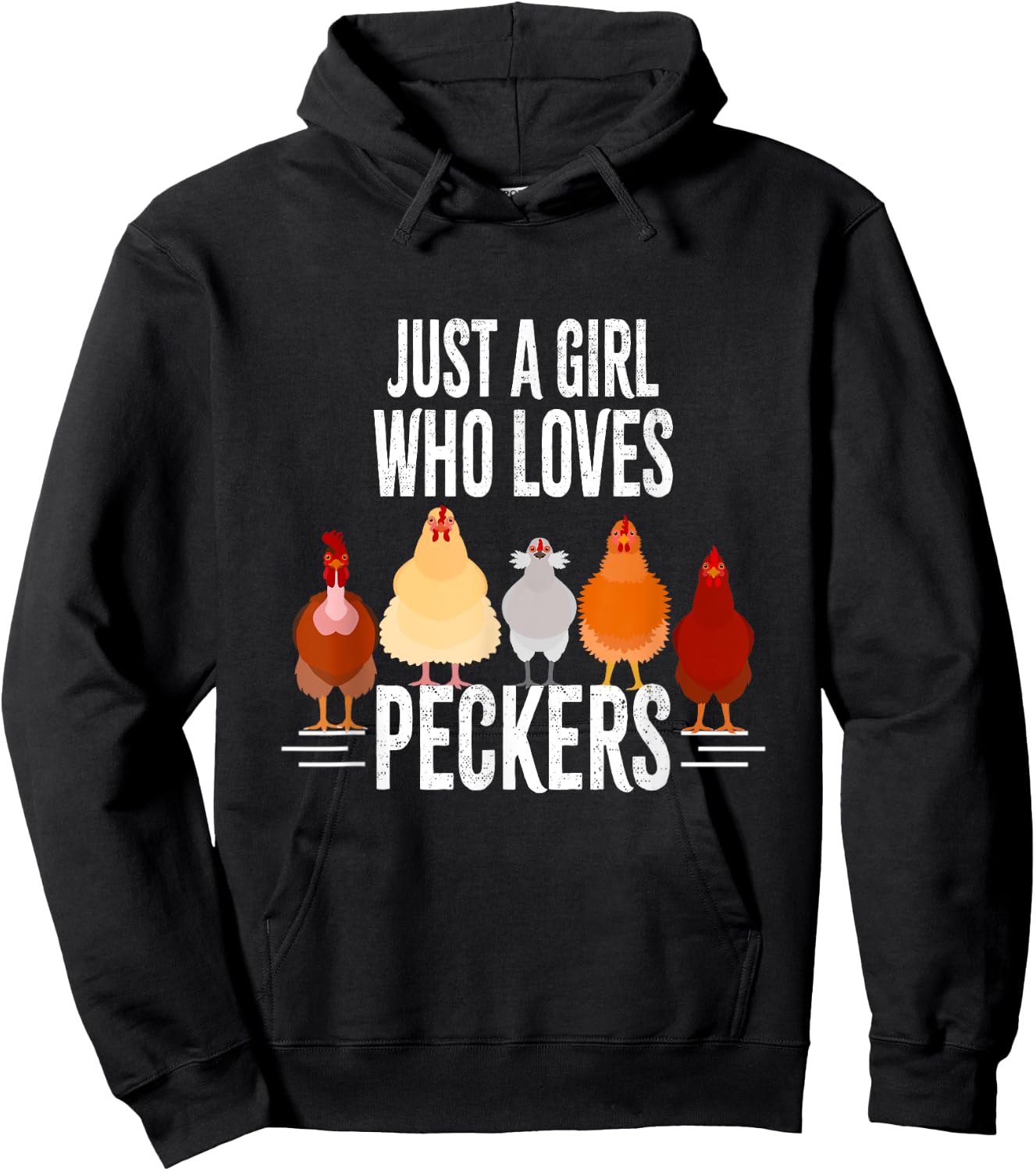 Just A Girl Who Loves Peckers - Famers Hoodie - Hoodie | Black