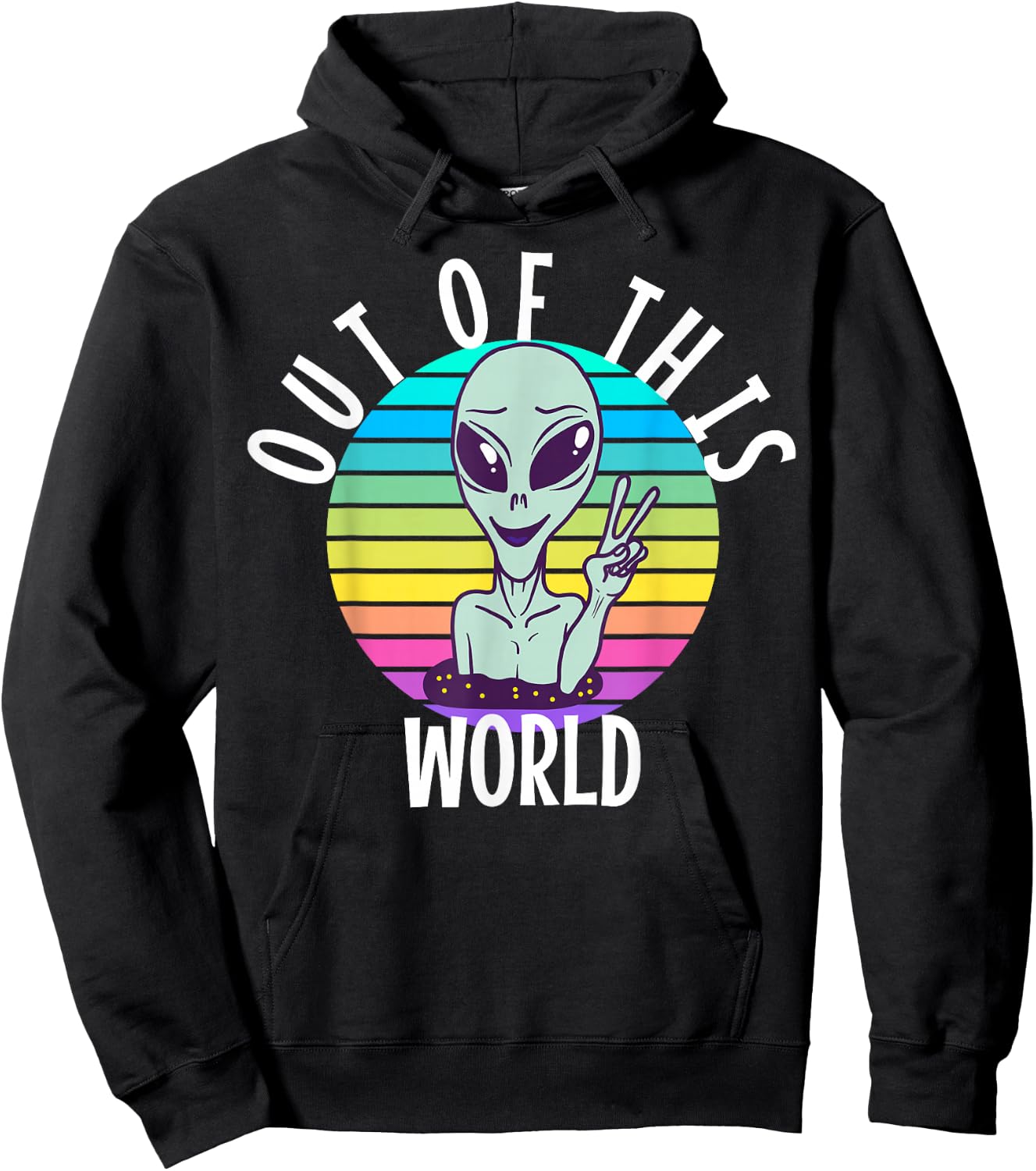Funny Alien and UFO Space Apparel Out of This World - -Adults, -Kids - Black - Short Sleeve - Alien-Themed - Cotton, Polyester - Small Hoodie - Hoodie | Black