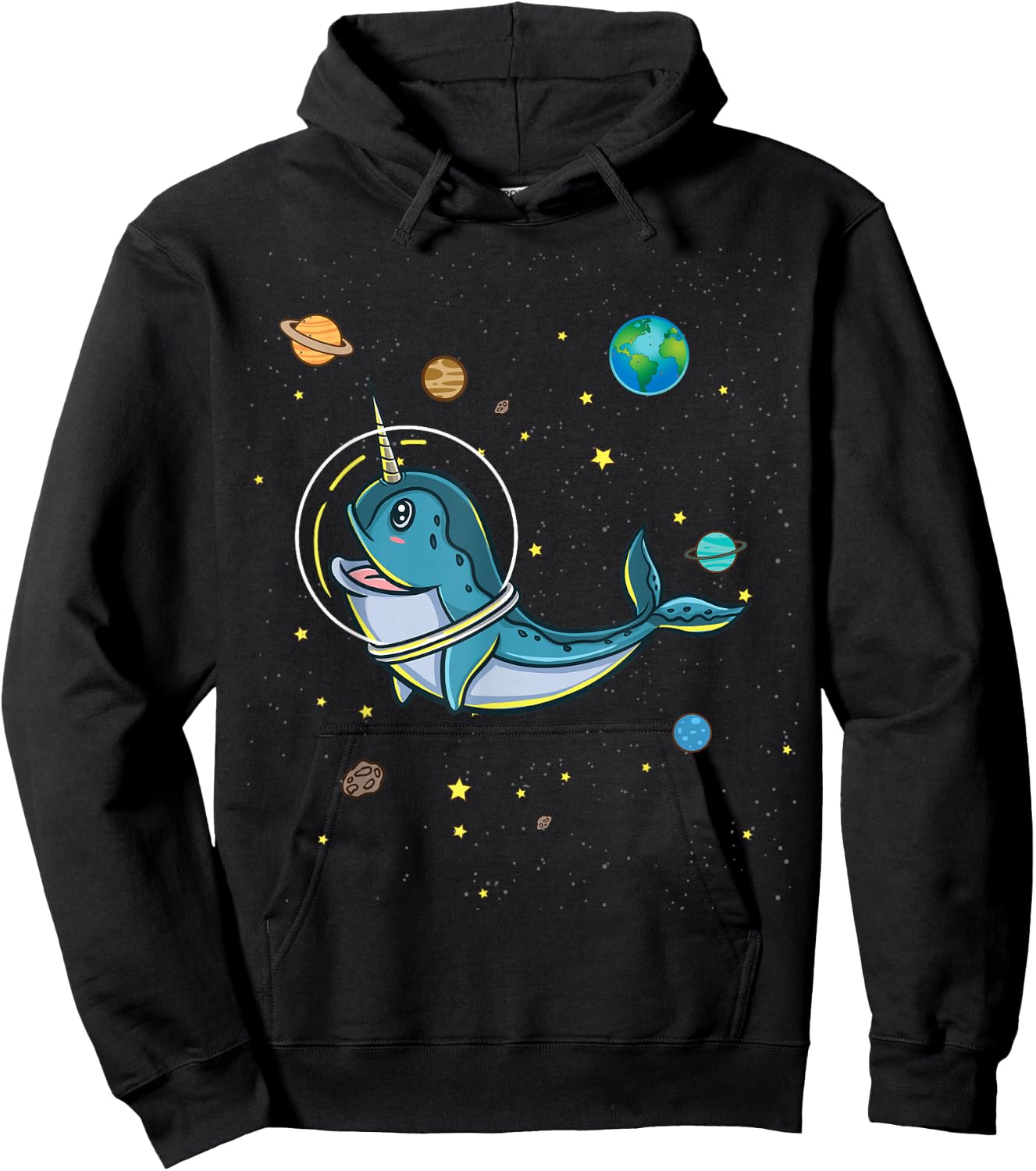 Narwhal In Space Narwhal Lover Hoodie - Hoodie | Black