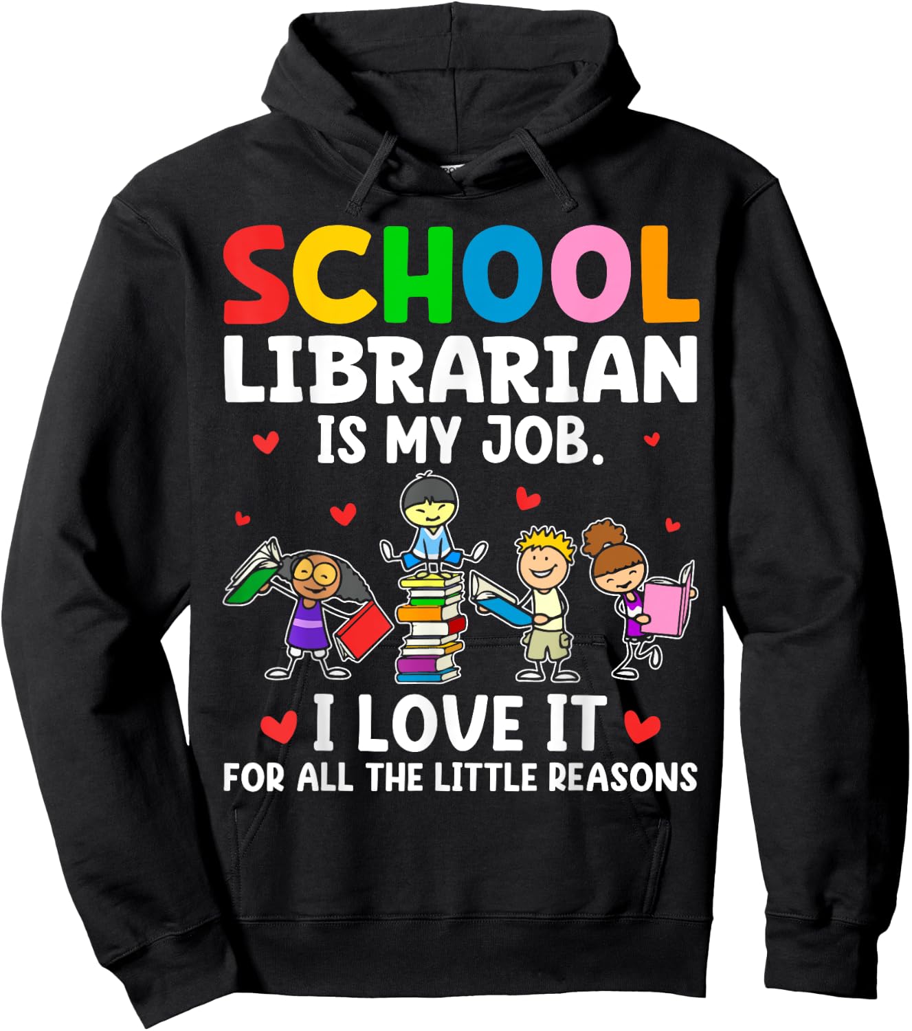 Kindergarten Elementary School Librarian Cute Back To School Hoodie - Hoodie | Black