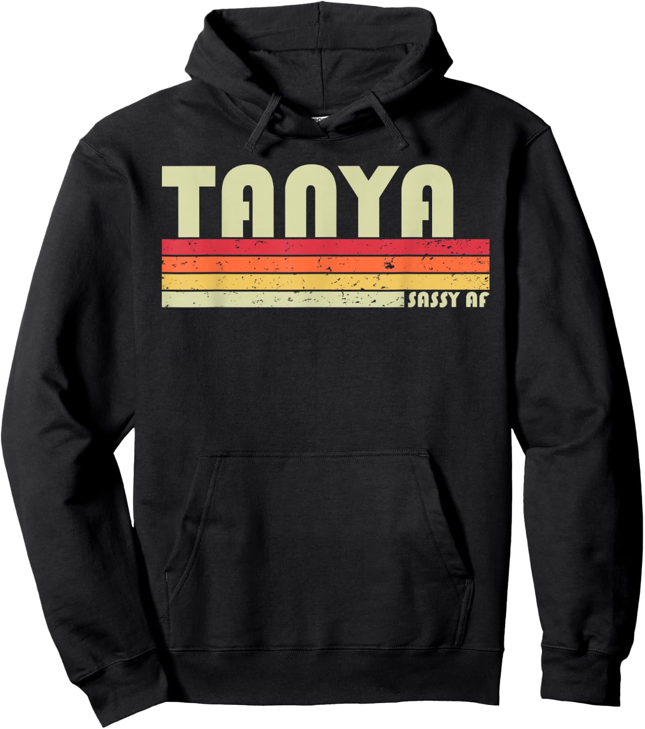 TANYA Gift Name Personalized Retro Vintage 80s 90s Birthday Hoodie - Hoodie | Black