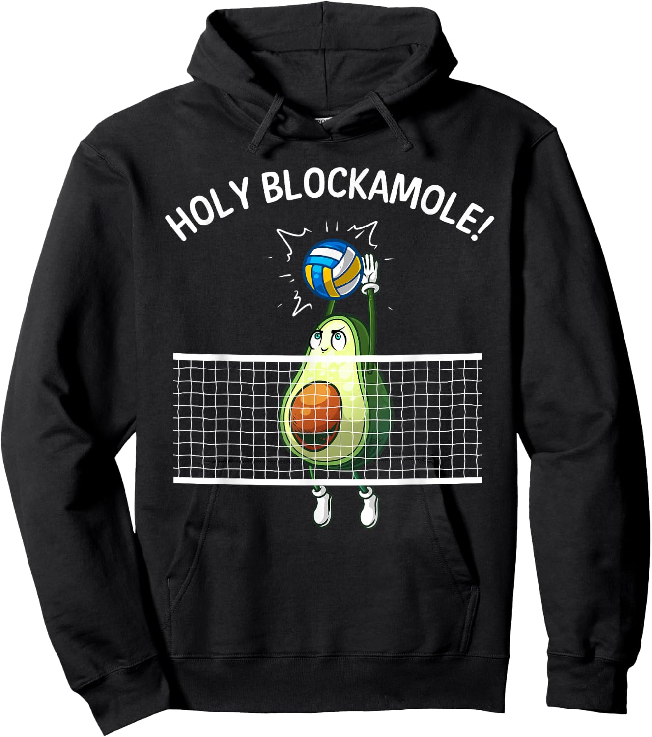 Funny Volleyball Women Holy Guacamole Player Blocker Hoodie - Hoodie | Black