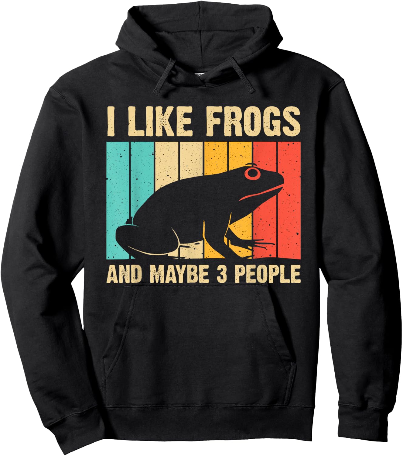 Cute Frog Design For Toad Lover Men Women Amphibian Animals Hoodie - Hoodie | Black