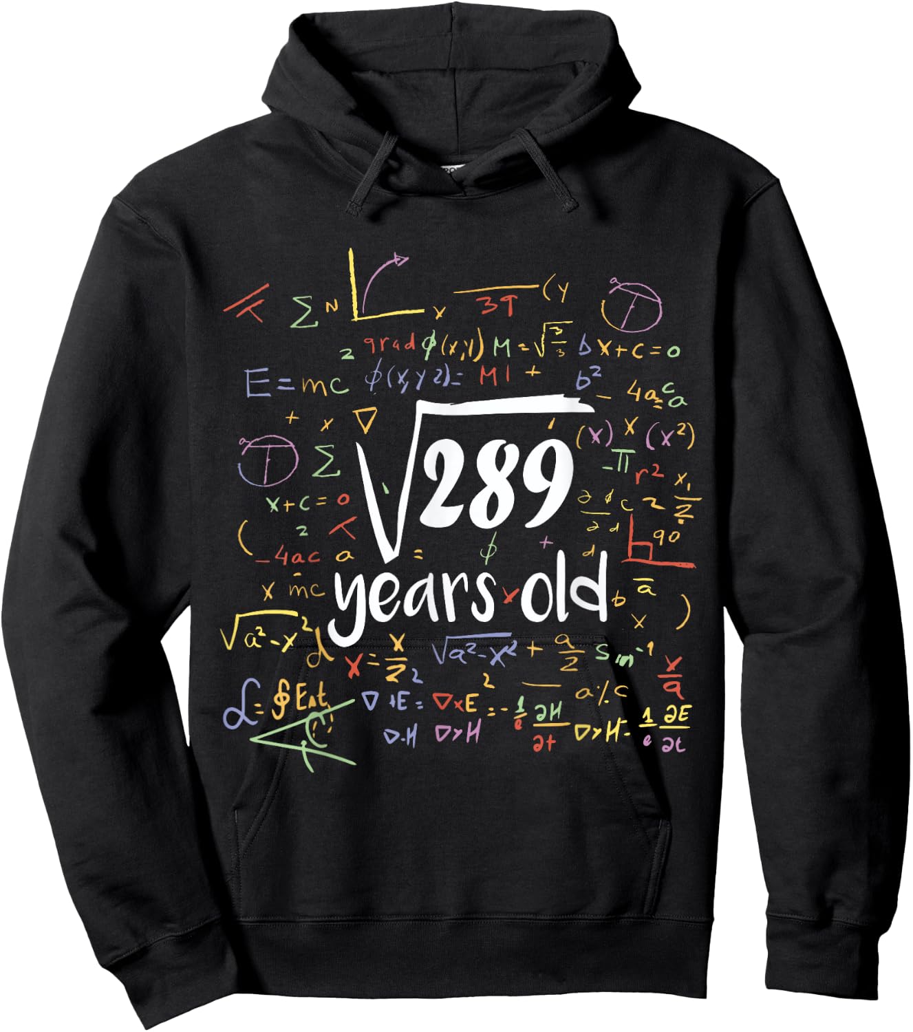 Square Root Of 289 - 17th Birthday 17 Year Old Math Bday Hoodie - Hoodie | Black
