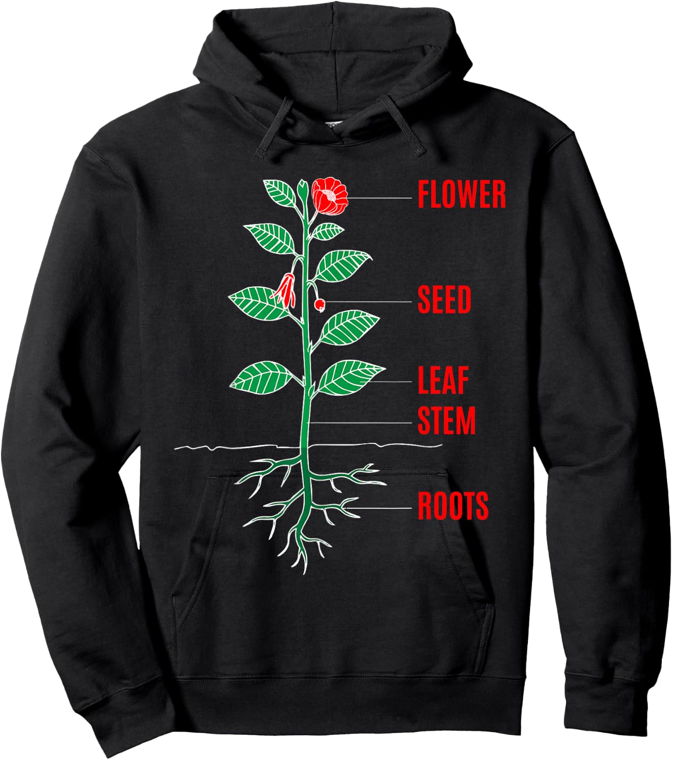 Parts of a Plant Science Gift Teachers Kids and Students Hoodie - Hoodie | Black