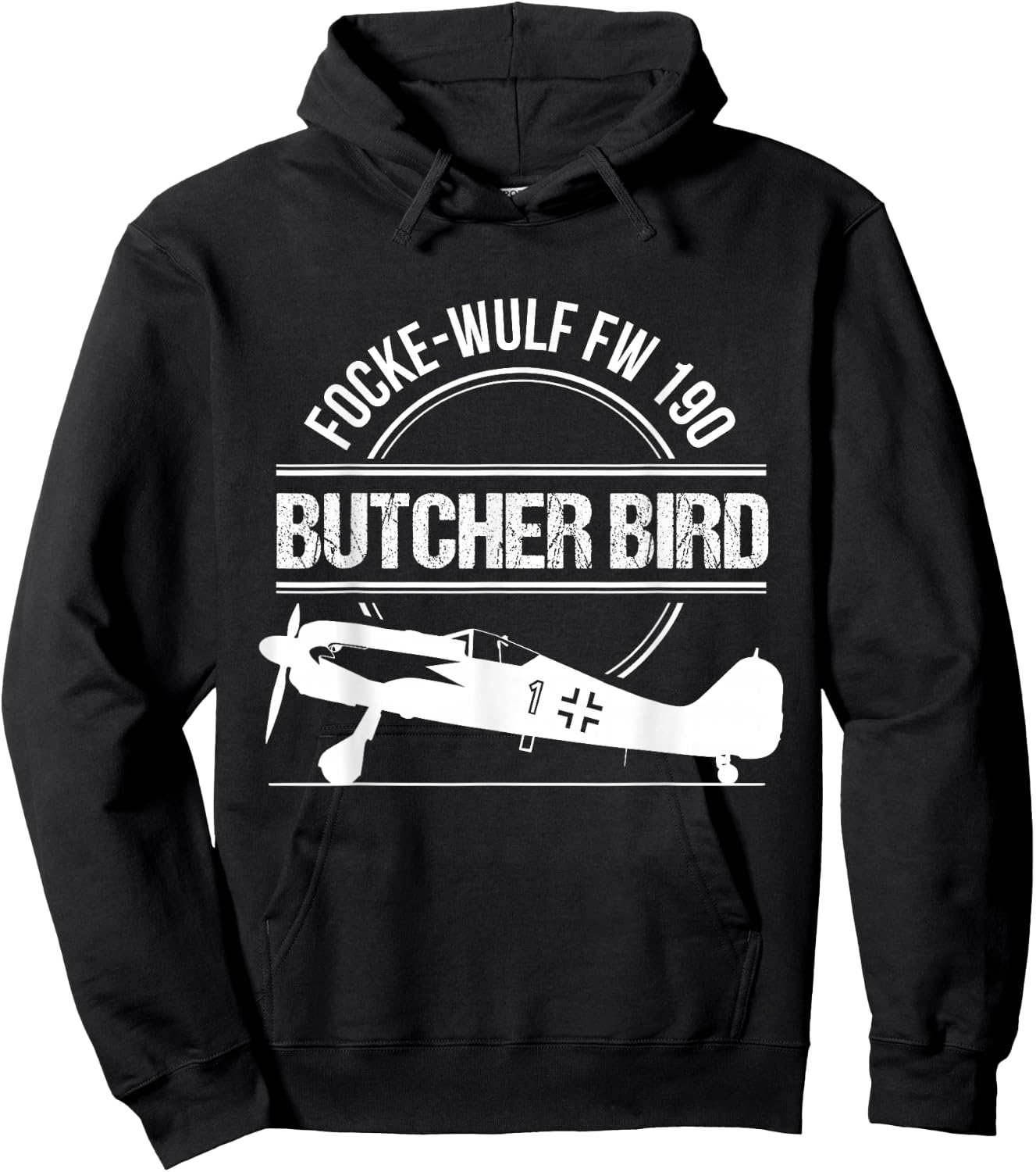 Focke Wulf FW 190 Butcherbird Warbird Fighter Aircraft Shirt Hoodie - Hoodie | Black