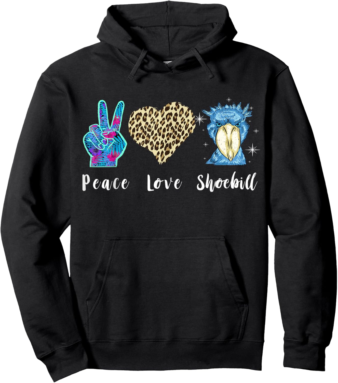 Shoebill Love Peace African Bird Shoebill Bird African Stork Hoodie - Hoodie | Black