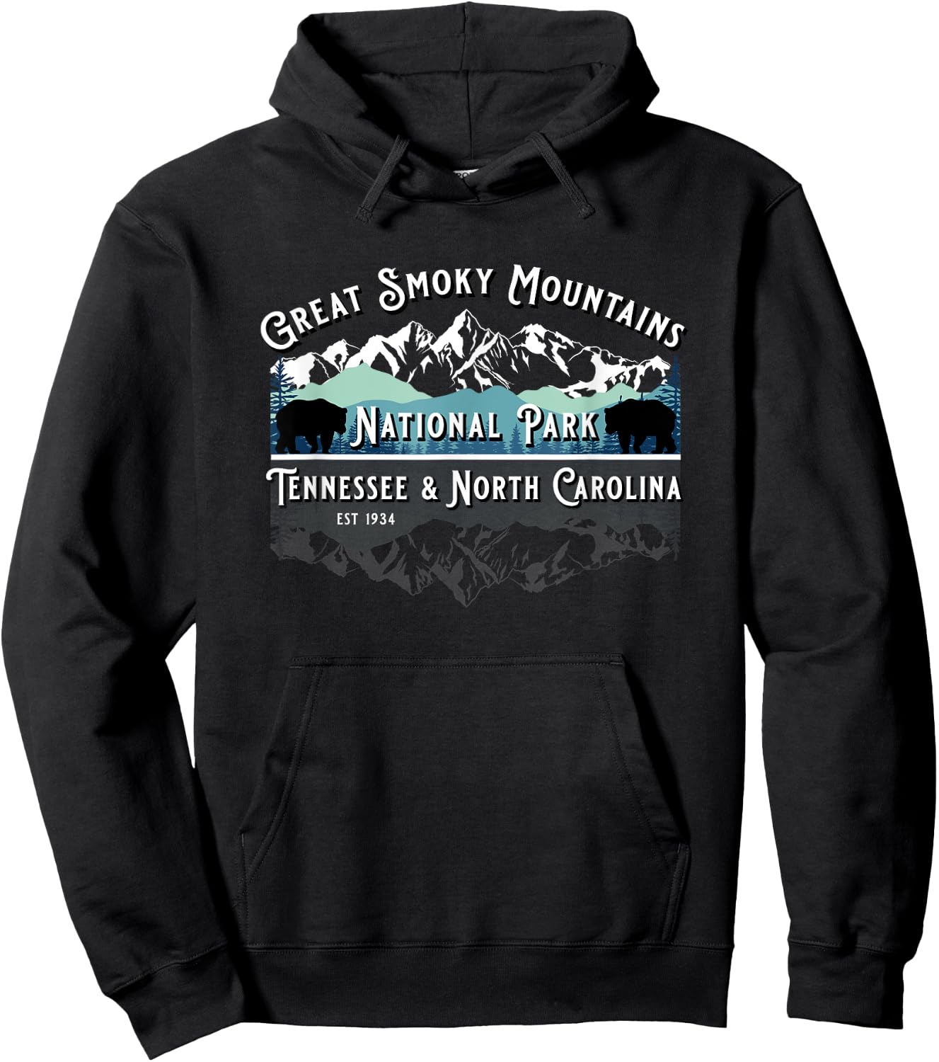 Great Smoky Mountains National Park USA Bear Hiking Souvenir Hoodie - Hoodie | Black