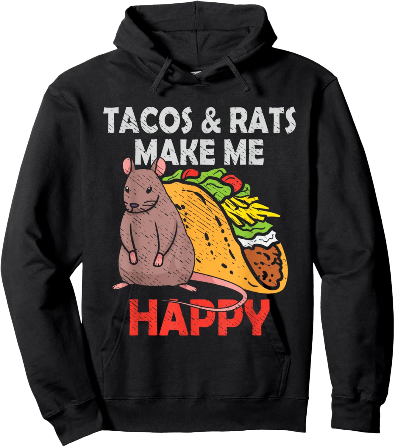 Tacos And Rats Cute Pet Rat Lover Mexican Food Mexico Hoodie - Hoodie | Black