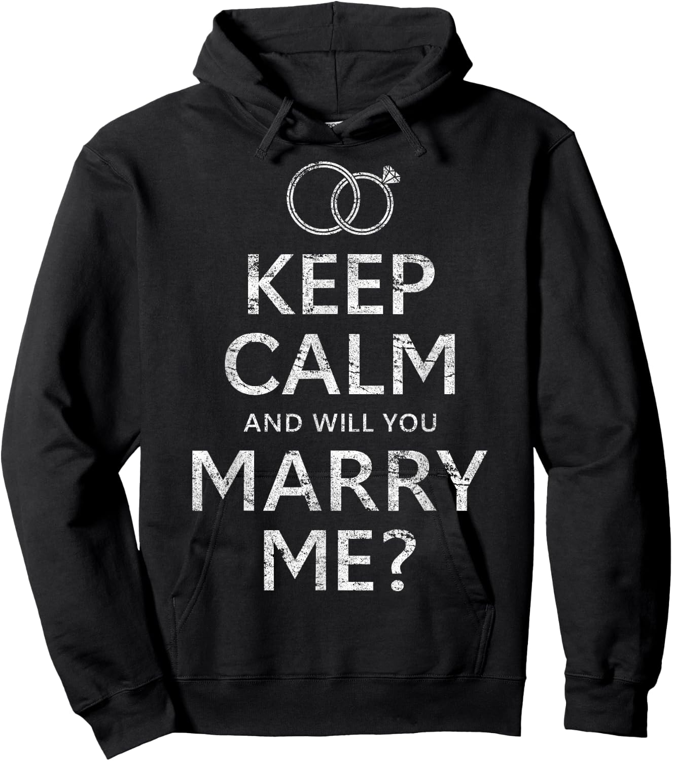 Will You Marry Me T Shirt Funny Marriage Proposal Idea Hoodie - Hoodie | Black