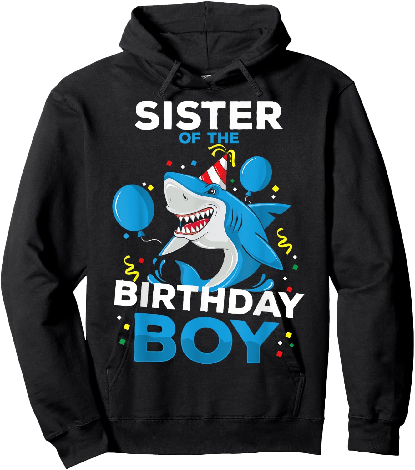 Sister of The Birthday Boy Shark Ocean Theme Matching Family Hoodie - Hoodie | Black