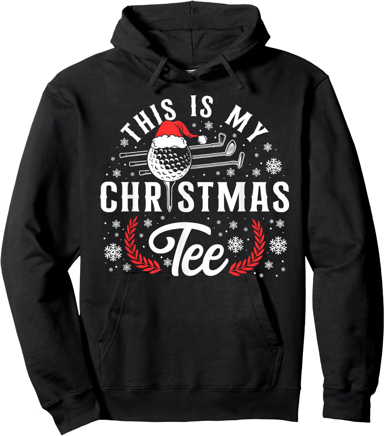 Golf Christmas Pun Vintage This Is My Christmas Hoodie - Hoodie | Black