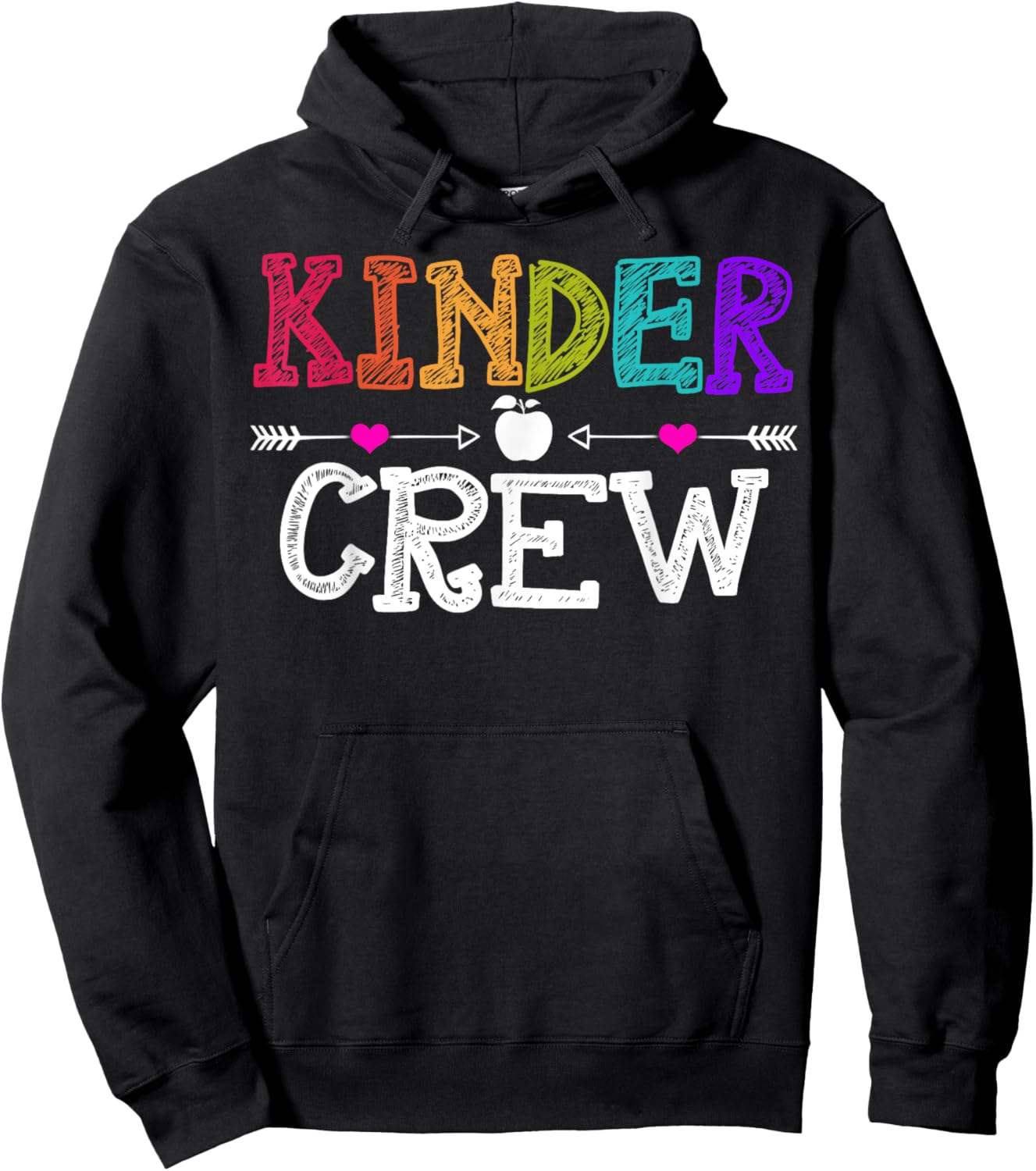 Kinder Crew Funny Kindergarten Teacher 1st Day of School Men Women Girls Kids Hoodie - Hoodie | Black