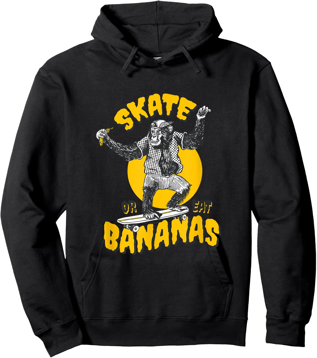 Skater Monkey Skateboard Hoodie - Hoodie | Black