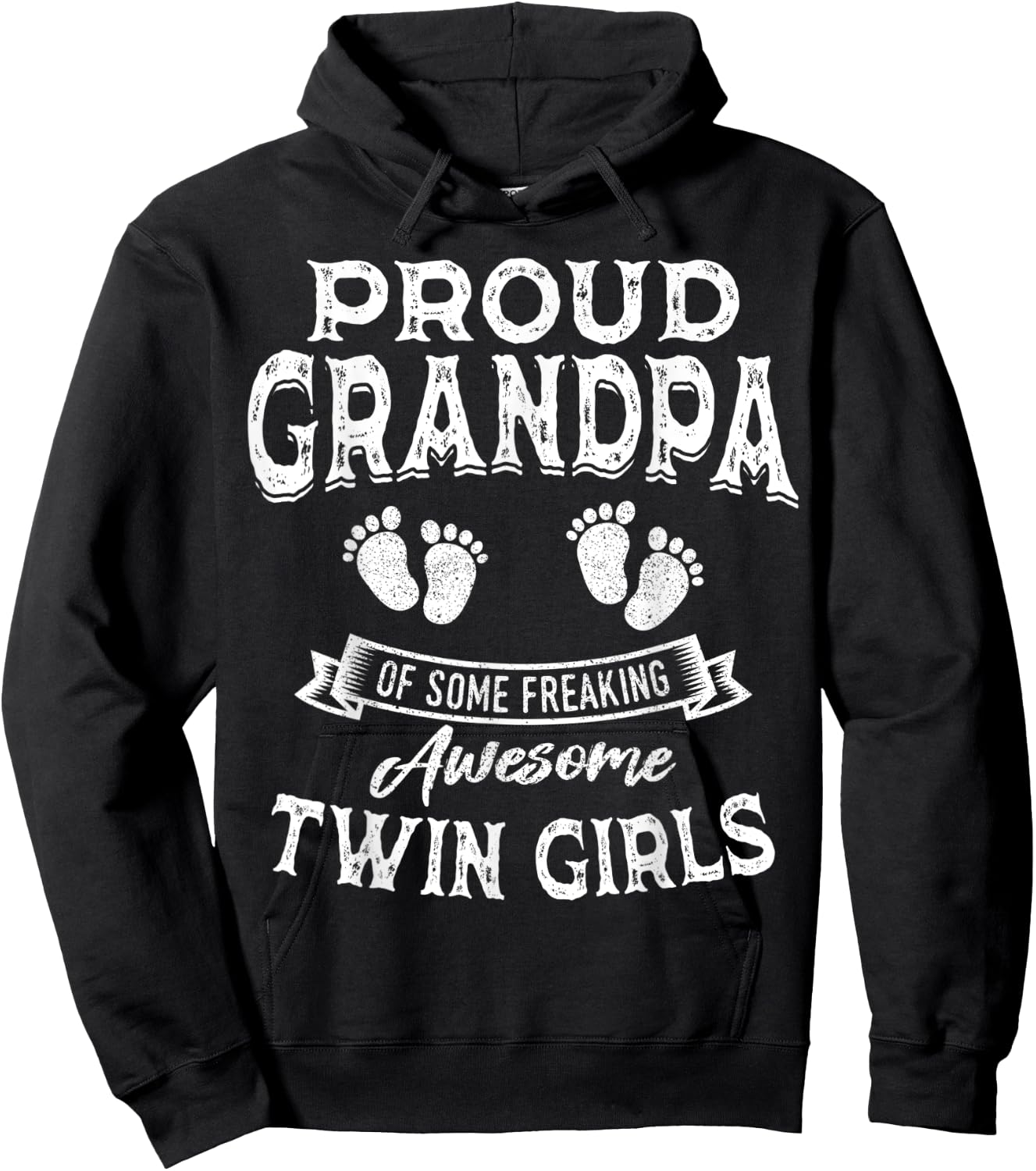Proud Grandpa of Some Freaking Awesome Twin Girls Twins Hoodie - Hoodie | Black