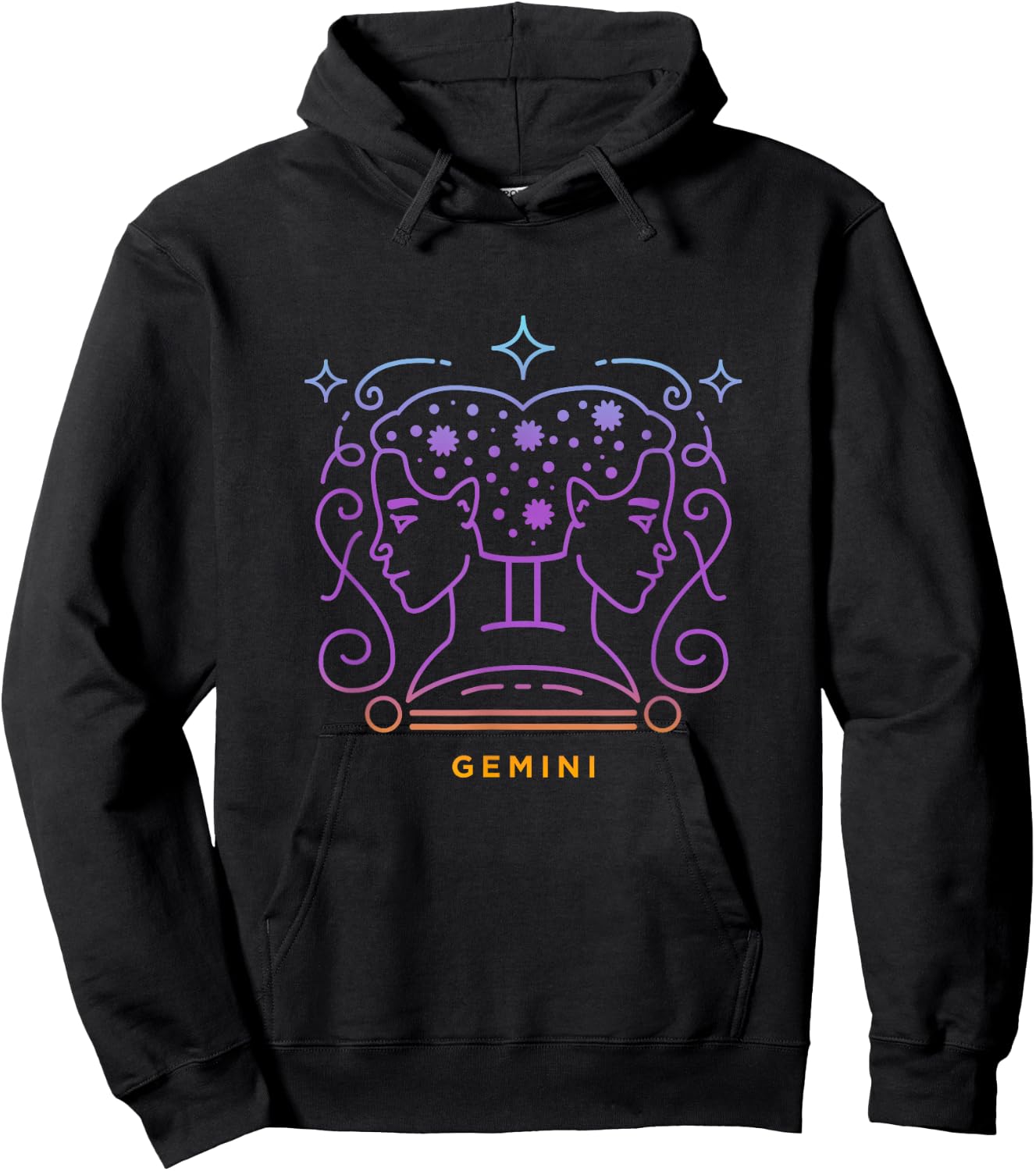 Gemini Twins Zodiac Symbol Astrology Hoodie - Hoodie | Black