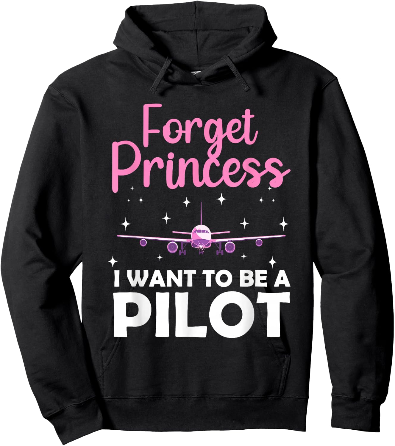 Funny Future Pilot Art Girl Airplane Aviator Plane Hoodie - Hoodie | Black