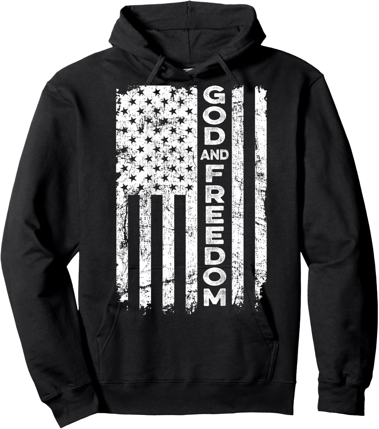 God And Country - Patriotic Christian USA Flag (ON BACK) Hoodie - Hoodie | Black