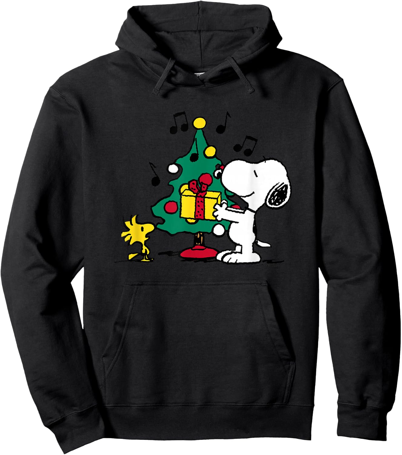 Peanuts - Snoopy & Woodstock Christmas Tree Hoodie - Hoodie | Black