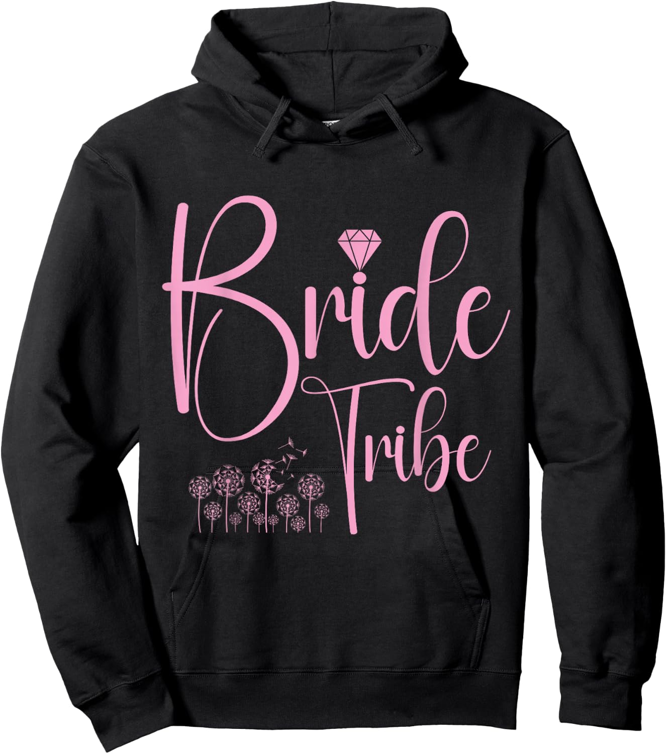 Bride Tribe Bachelorette Party Top Bridal Floral Wedding Hoodie - Hoodie | Black