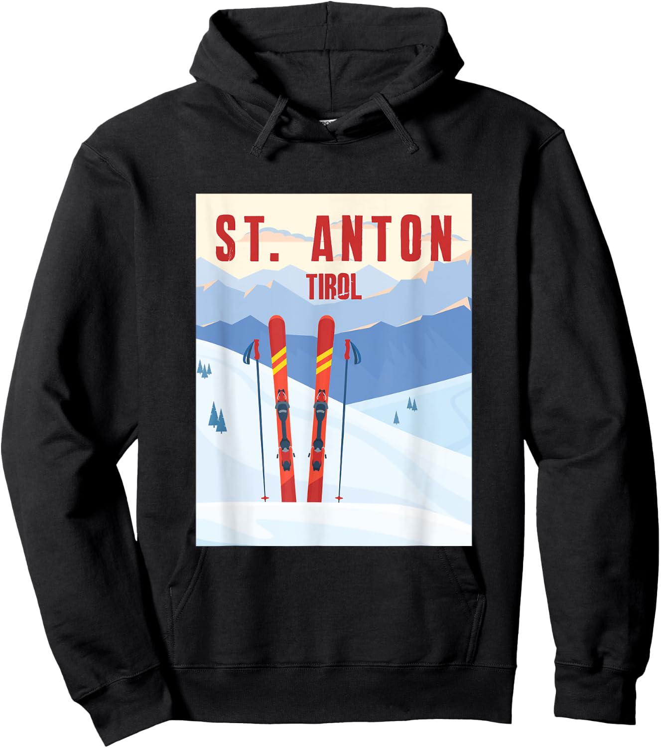 Tyrol Skiing St. Anton Sankt Anton Ski Gift Hoodie - Hoodie | Black