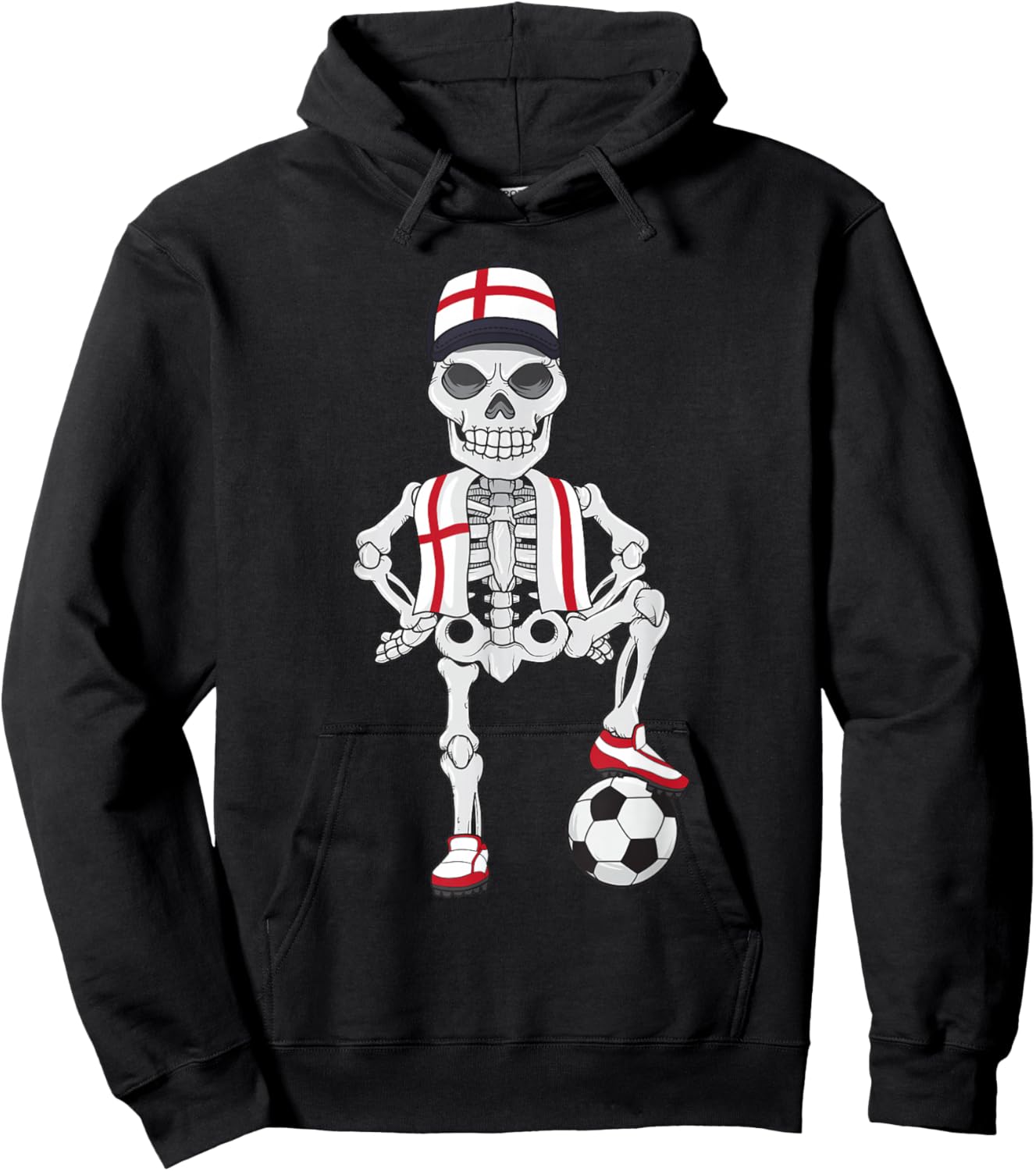 England Soccer Skeleton Fan Team Gift Hoodie - Hoodie | Black