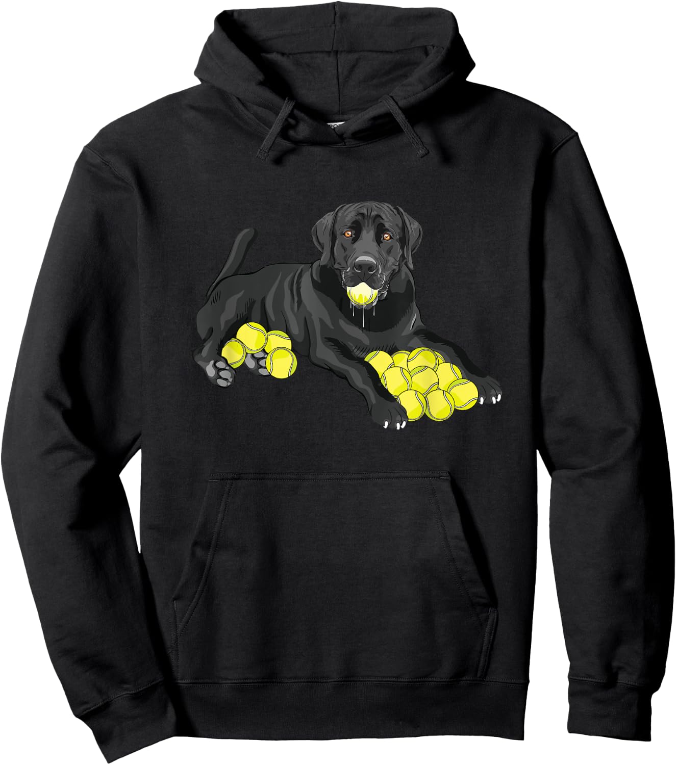 Black Labrador Retriever Tennis Ball Tennis Player Dog Lover Men Women Hoodie - Hoodie | Black
