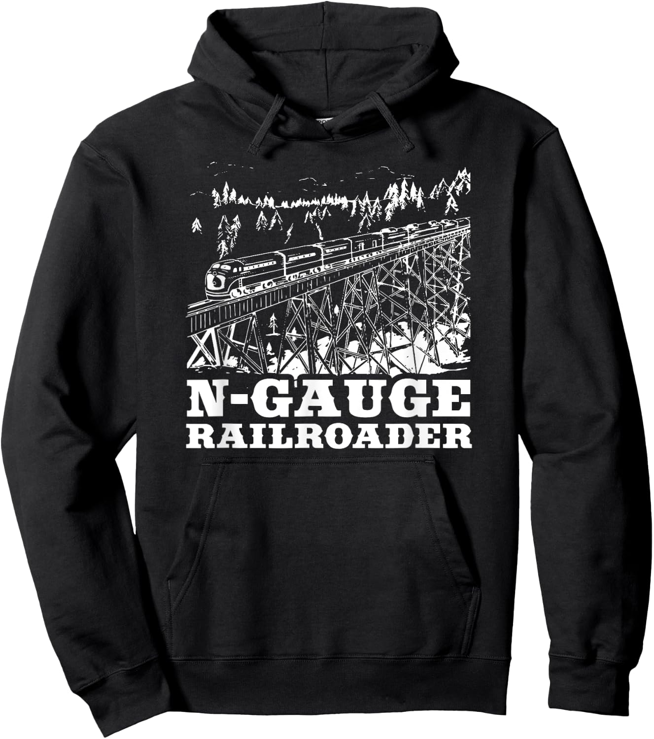 Model Train N Gauge Railroad Model Railway Train N Scale Hoodie - Hoodie | Black