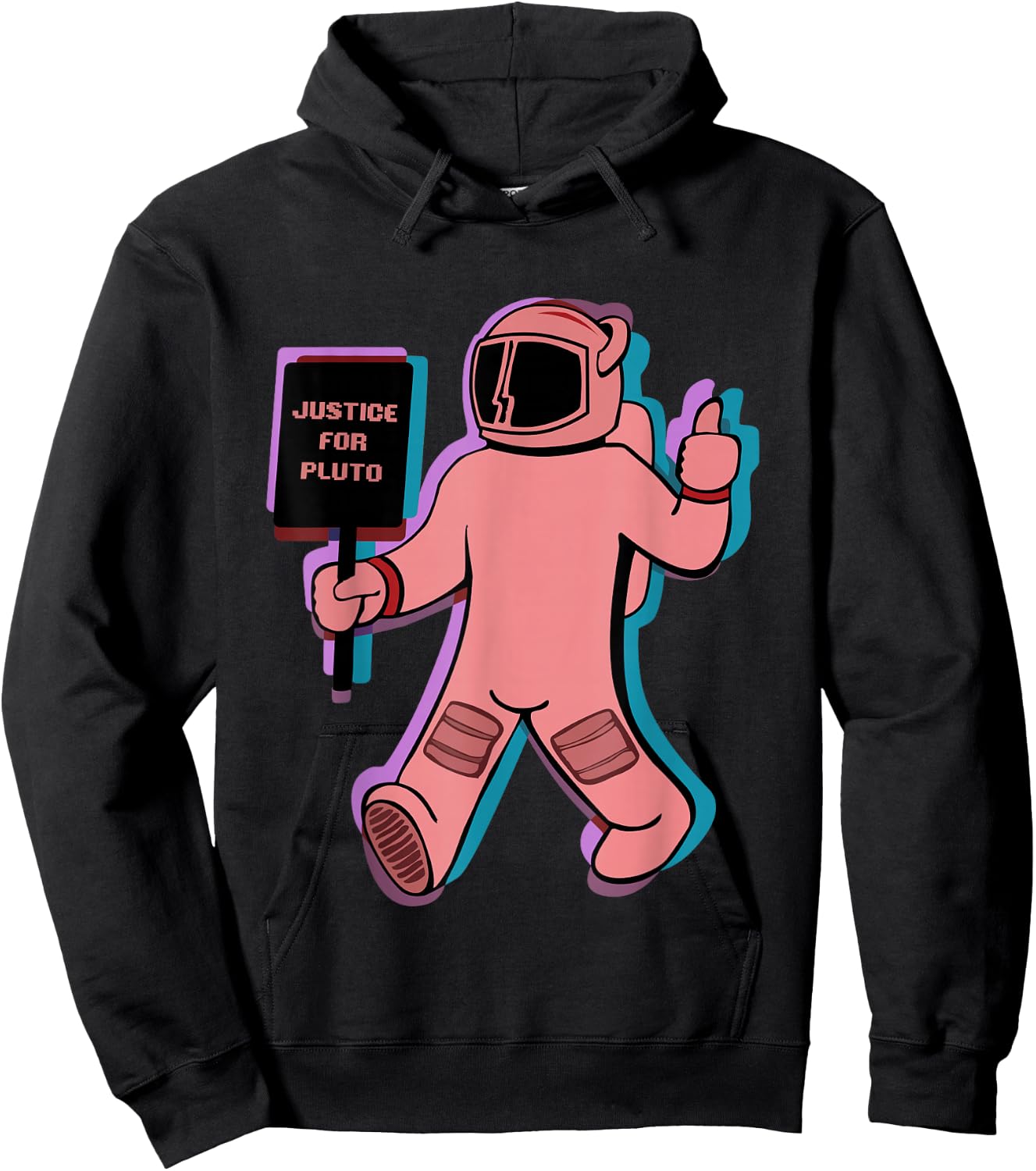 Funny Retro Space, Science Gift, Justice for Pluto Hoodie - Hoodie | Black
