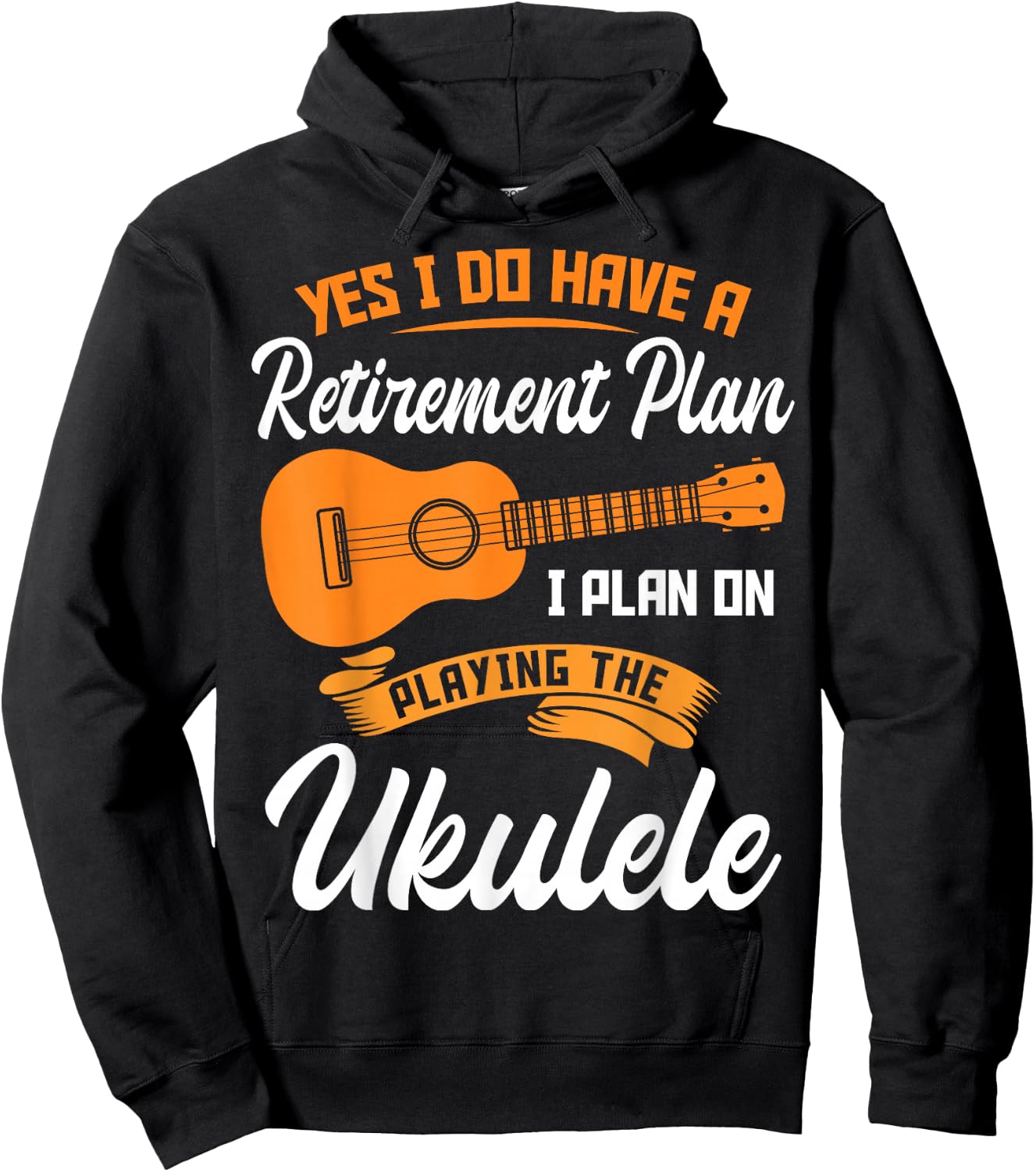 Funny Retirement Ukulele Player Guitar Hoodie - Hoodie | Black