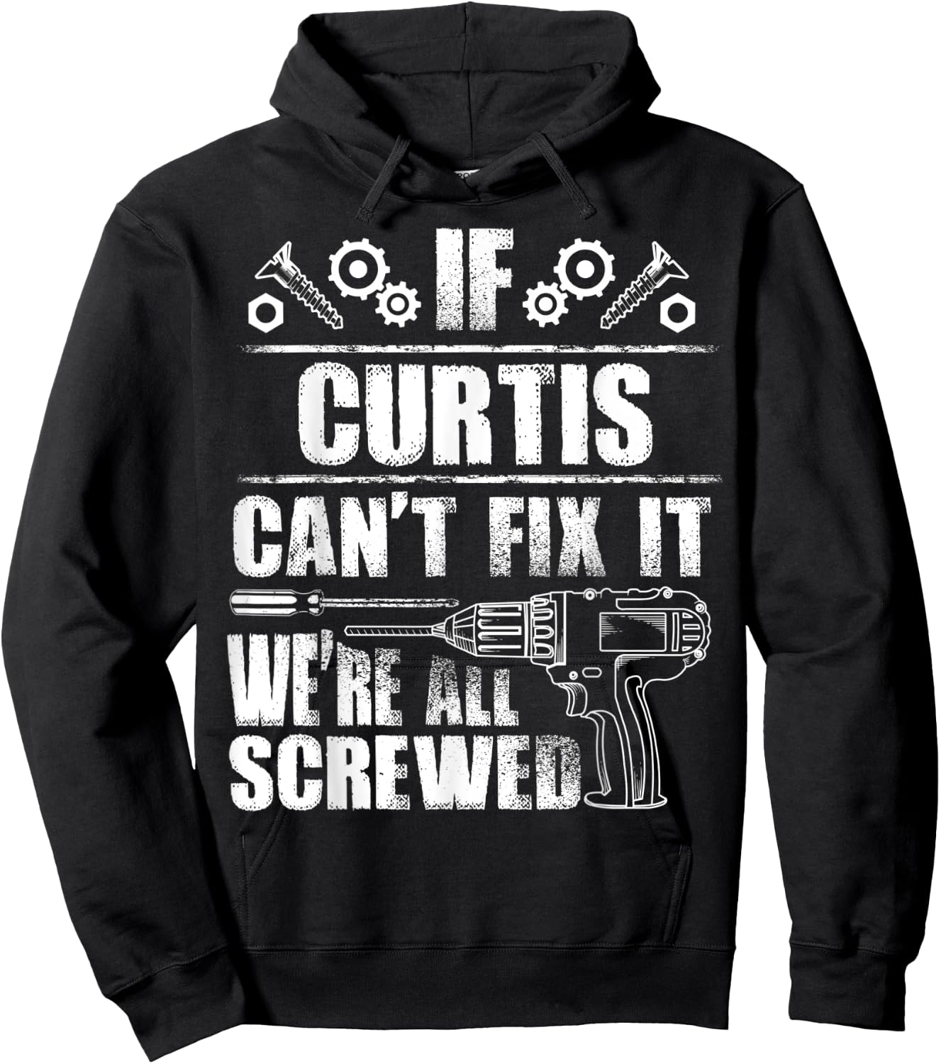 CURTIS Gift Name Fix It Funny Birthday Personalized Dad Idea Hoodie - Hoodie | Black