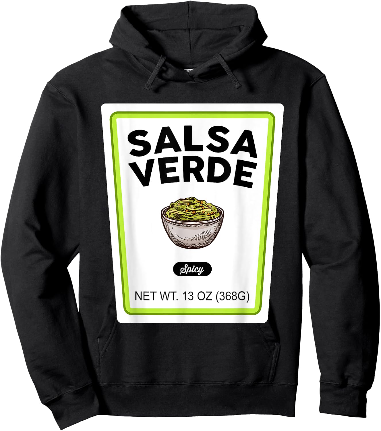 Halloween Matching Costume Salsa Verde Bottle Label Hoodie - Hoodie | Black