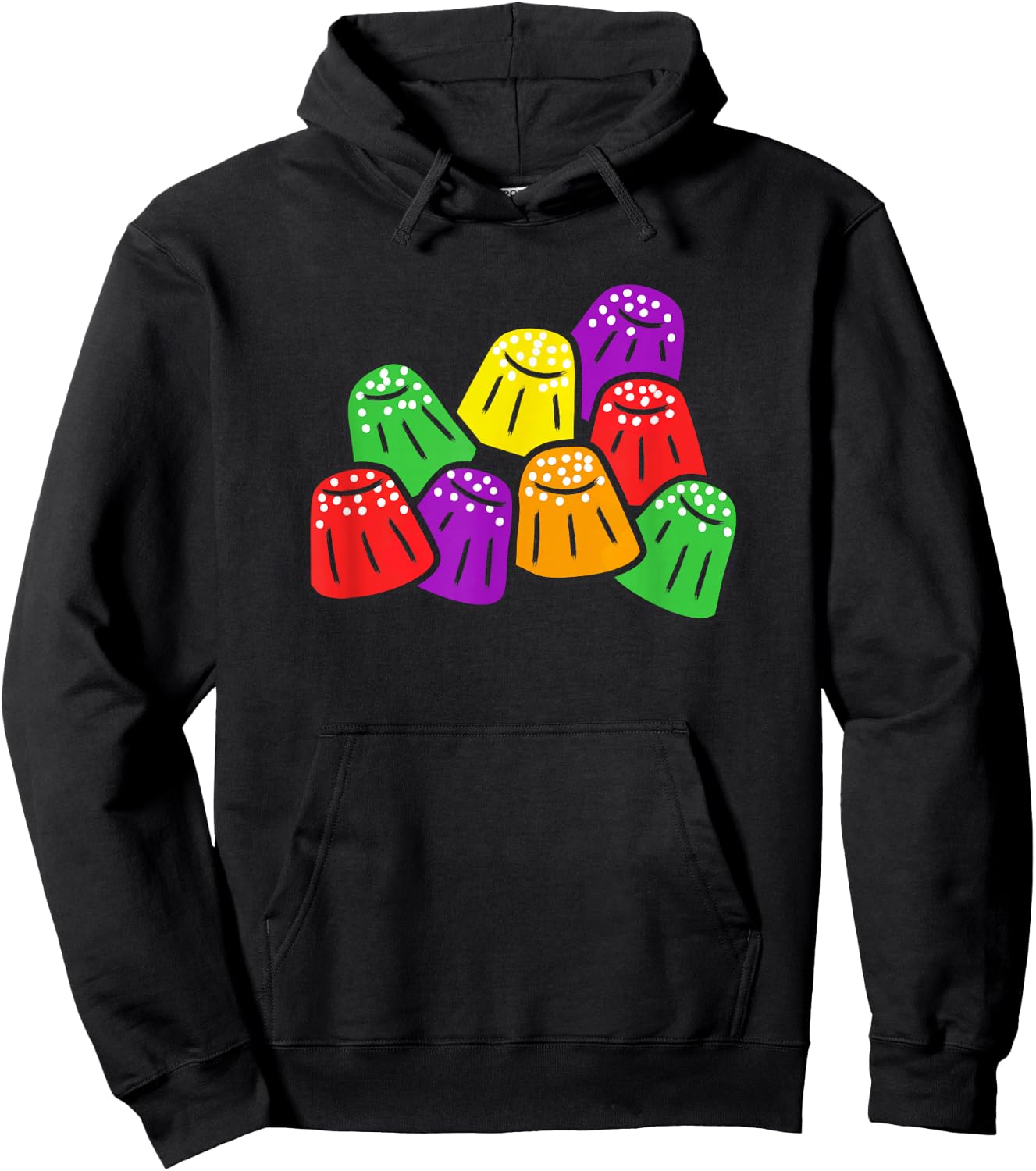 Gumdrops Jelly Candies Simple Wordless Bright Colors Graphic Hoodie - Hoodie | Black