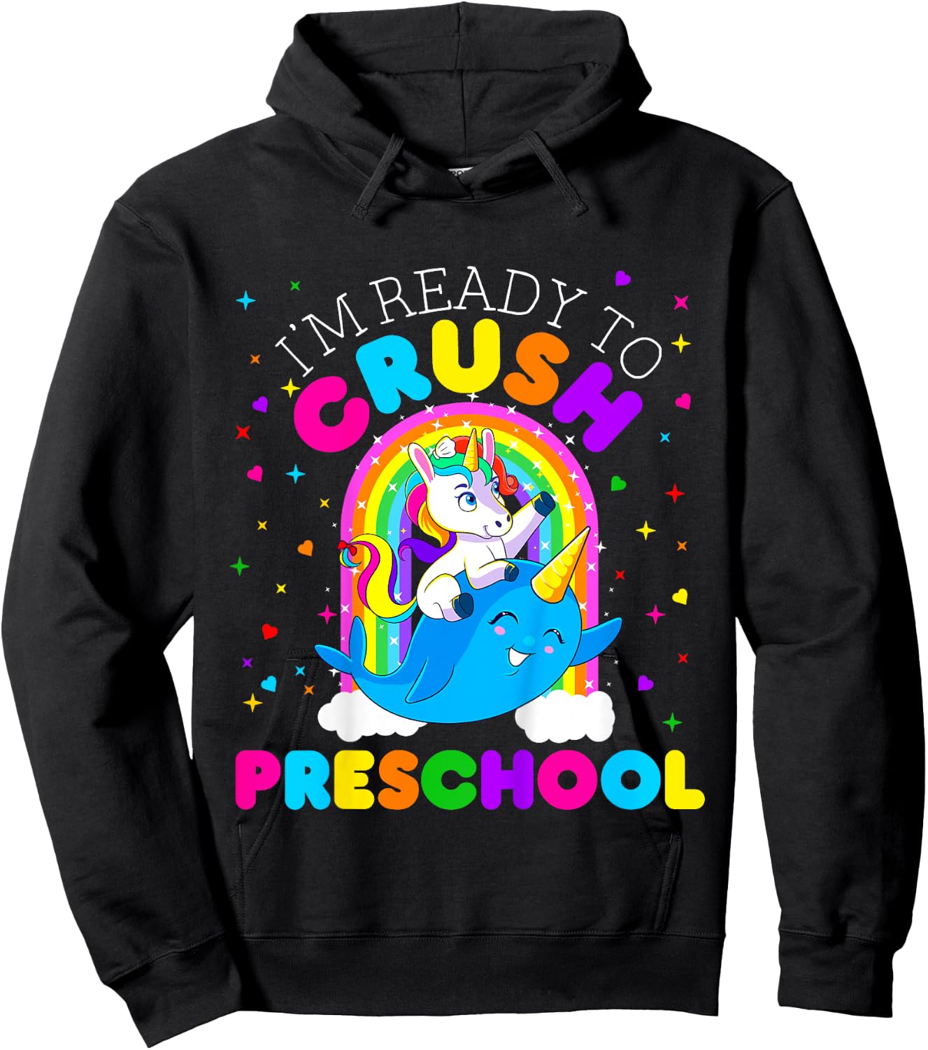 Kids I'm Ready to Crush Preschool Unicorn First Day of Pre School Hoodie - Hoodie | Black