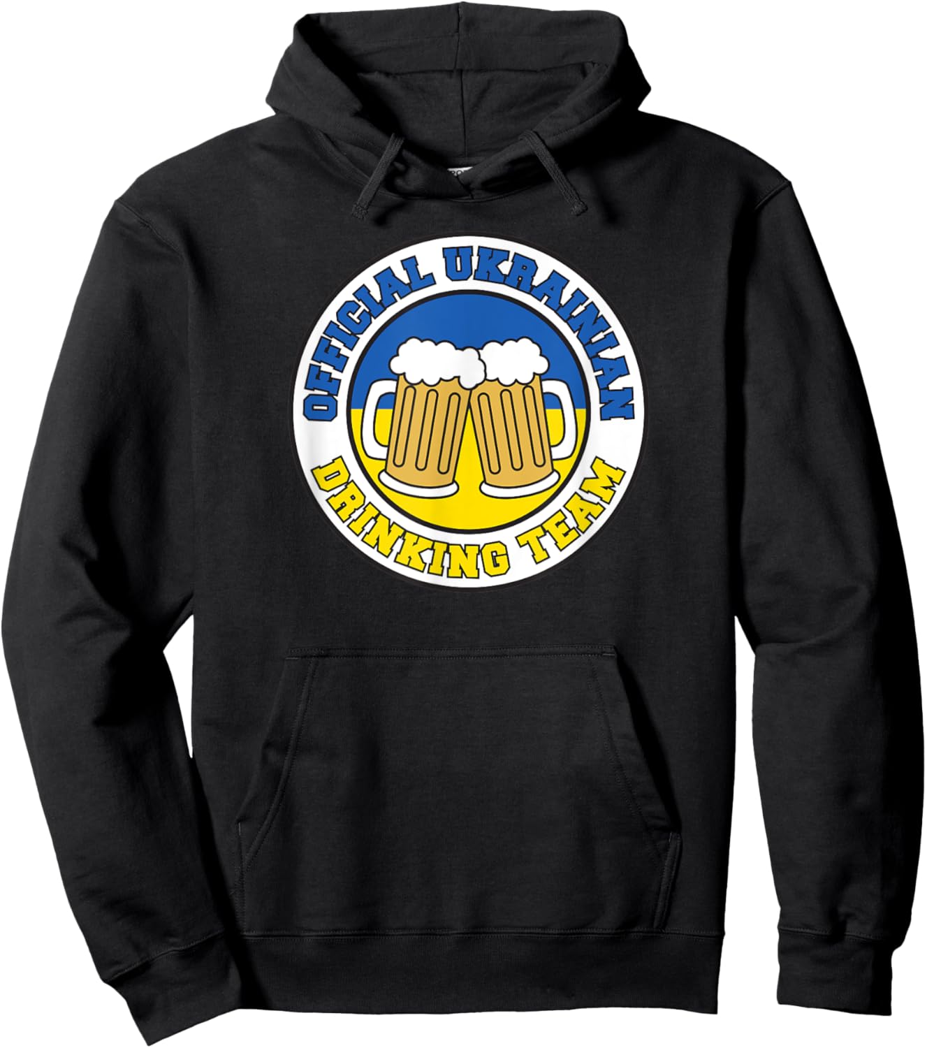 Official Ukrainian Drinking Team Flag of Ukraine Beer Funny Hoodie - Hoodie | Black