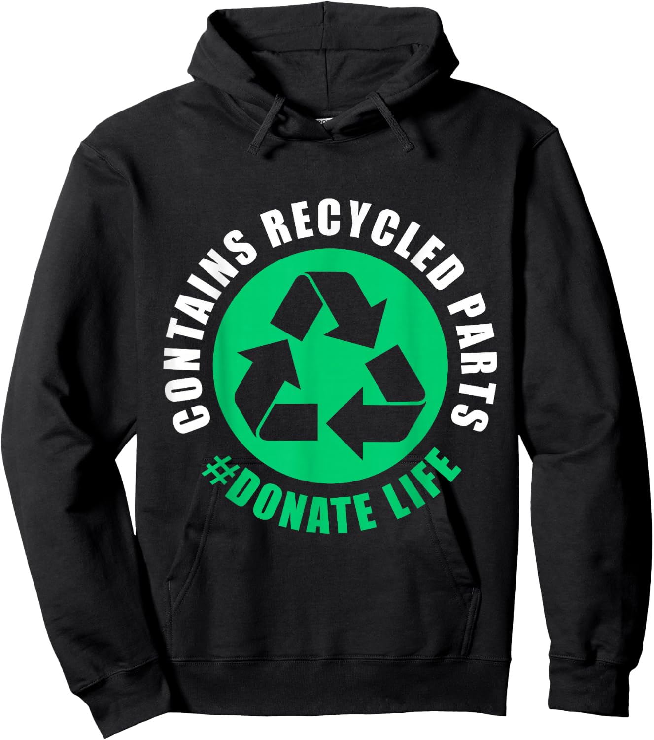 Contains Recycled Part Lung Liver Kidney Transplant Hoodie - Hoodie | Black