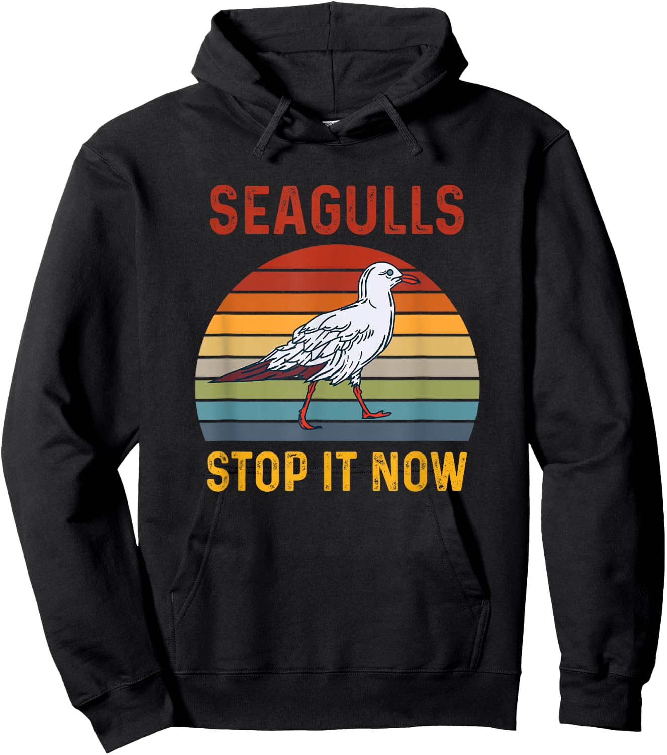 Seagulls Bird Lover Stop It Now Retro Vintage Funny Seagulls Hoodie - Hoodie | Black