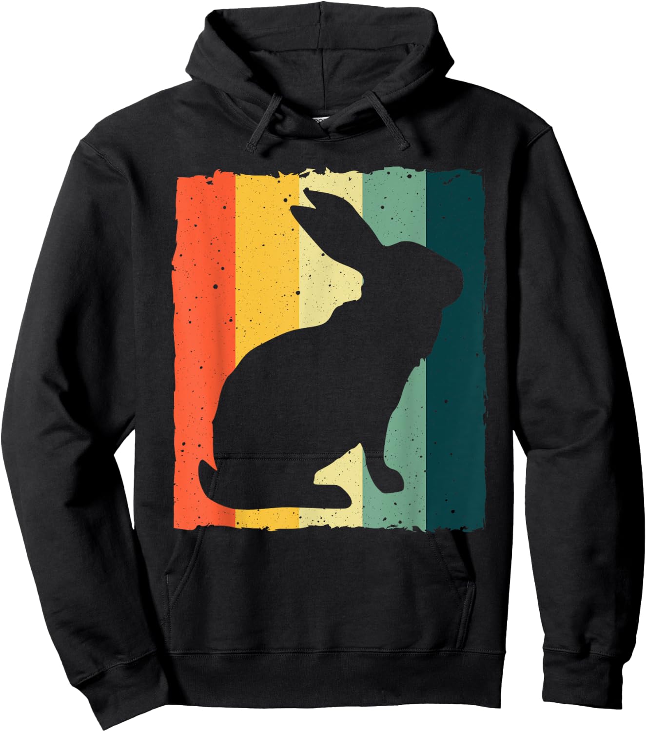 Vintage Rabbit Design Bunny Lover Men Women Boys Girls Kids Hoodie - Hoodie | Black