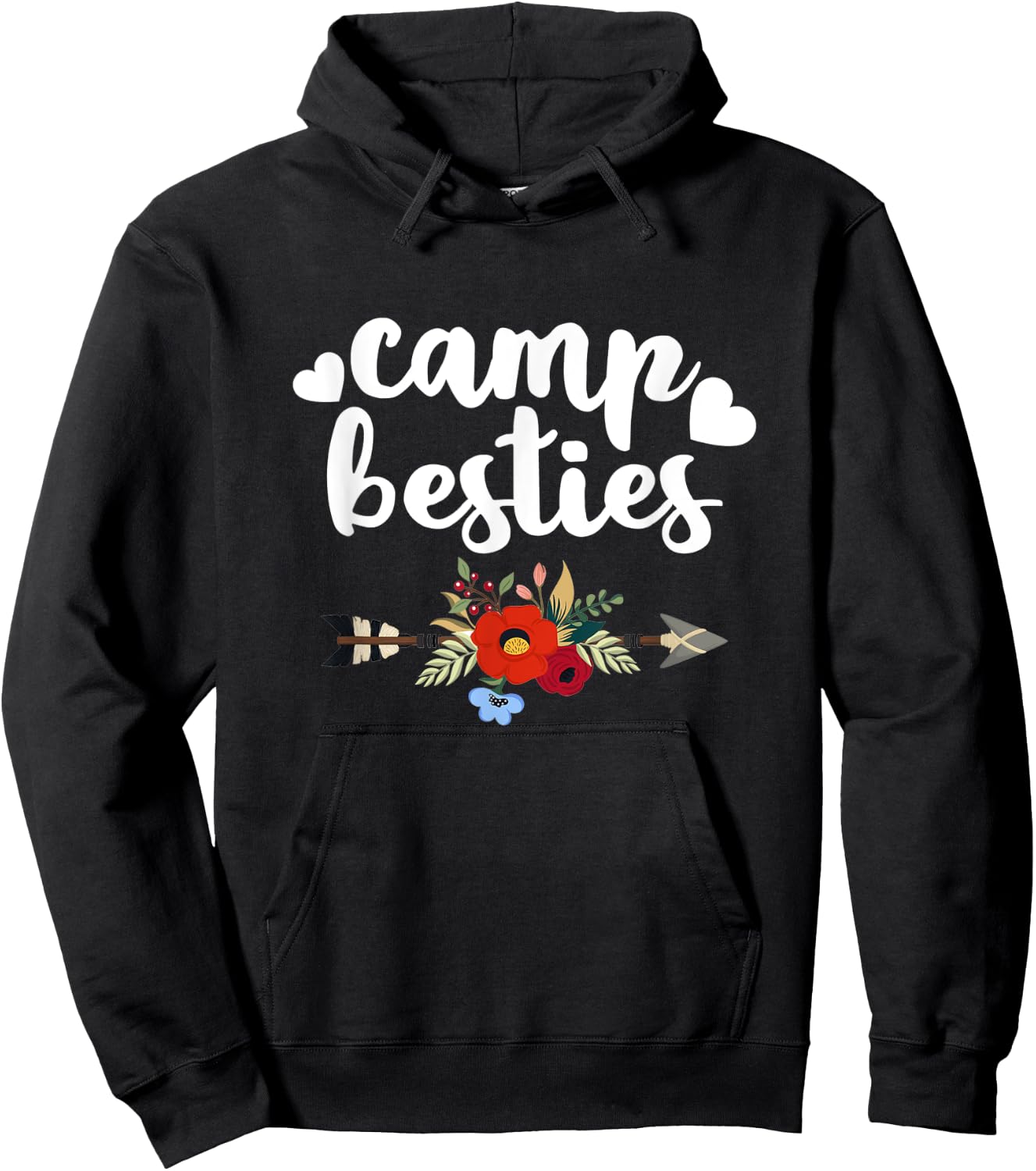 Funny Camp Besties Shirt Cute Best Friend Camper Gift Girl Hoodie - Hoodie | Black