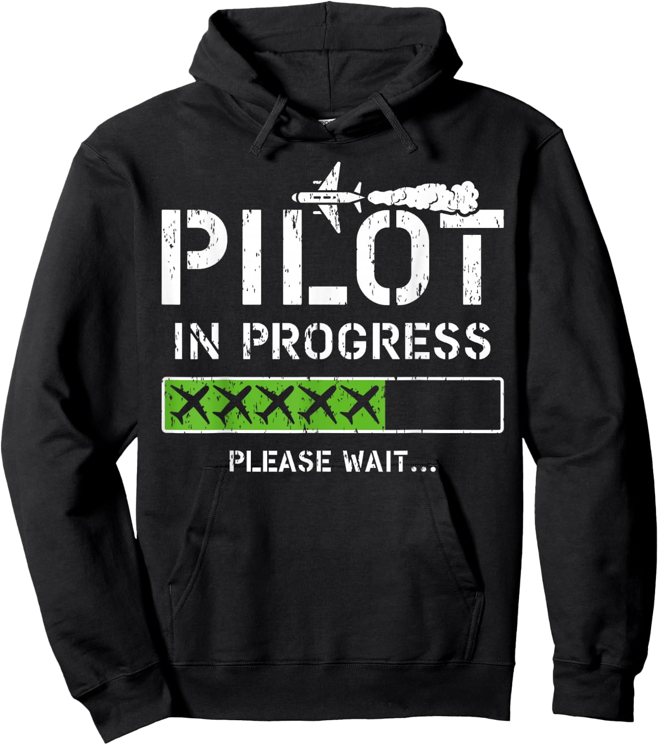 Pilot In Progress Kid Future Pilot Airplane Aviation Flying Hoodie - Hoodie | Black
