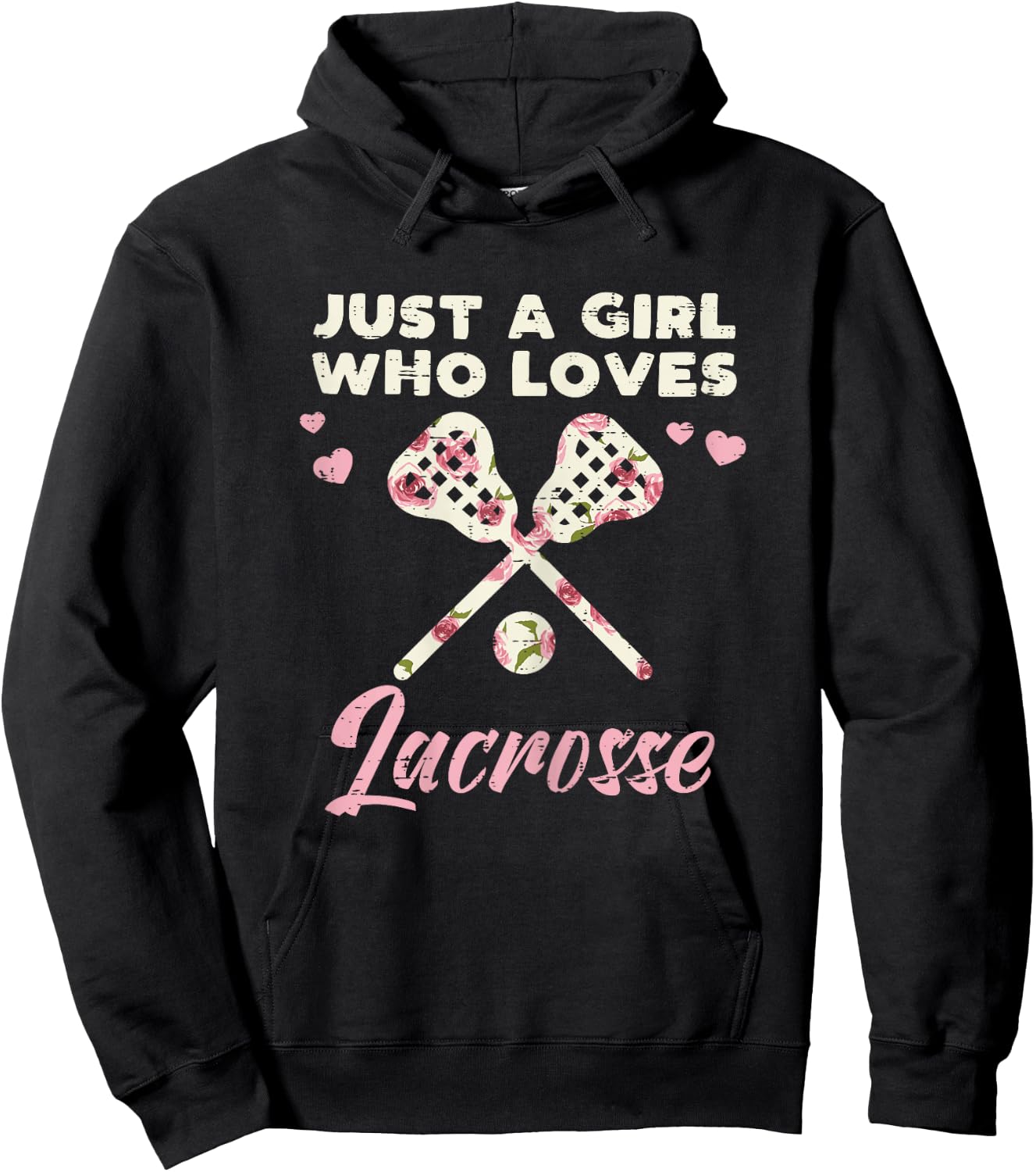 Just A Girl Who Loves Lacrosse Lax Player Goalie Girls Women Hoodie - Hoodie | Black