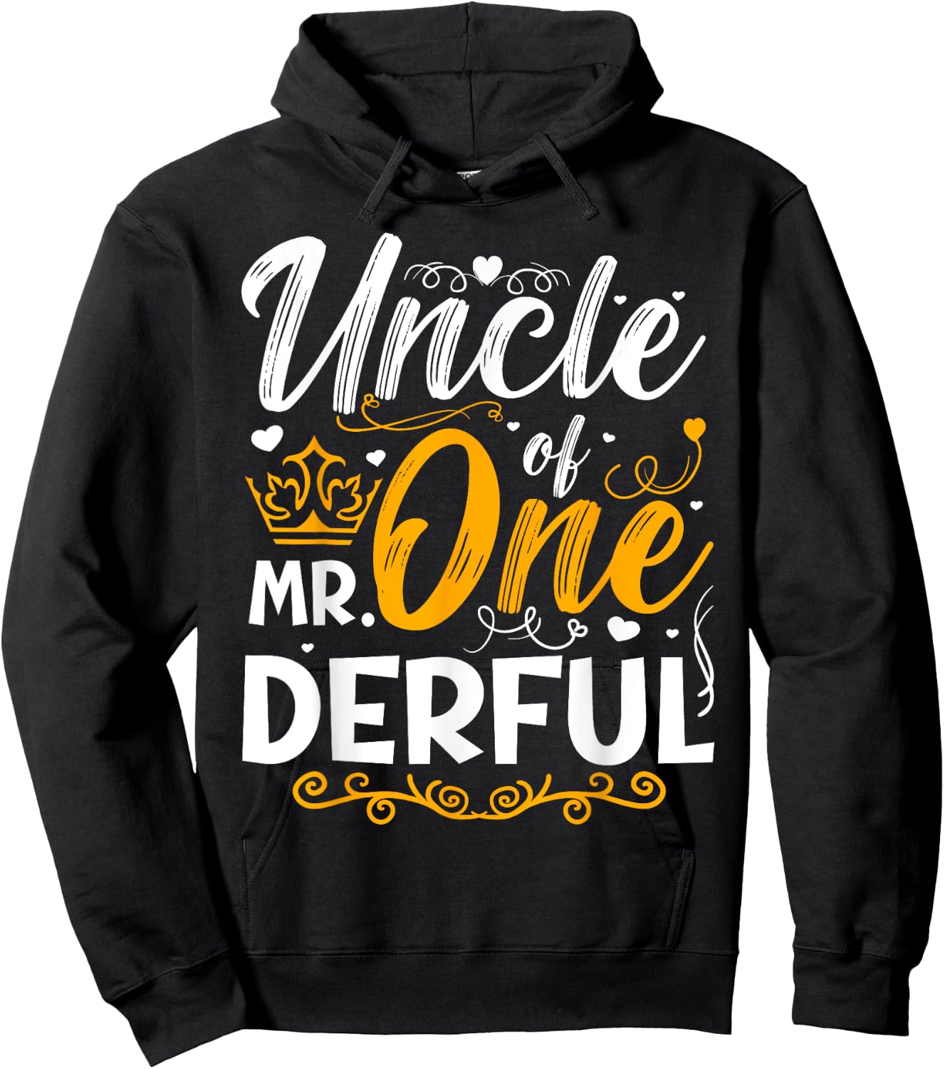 Uncle of Mr One Derful Party Matching Family 1st Birthday Hoodie - Hoodie | Black